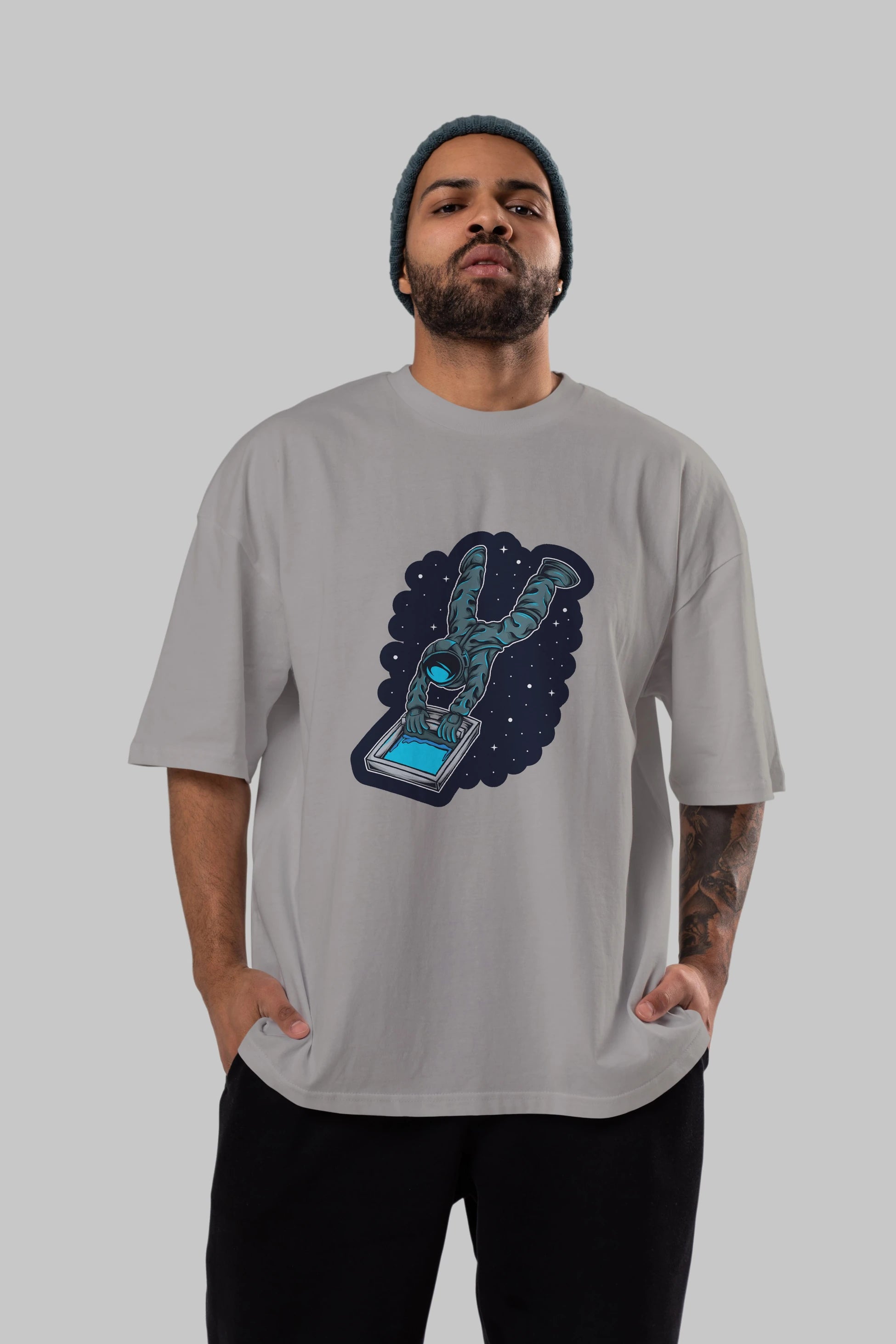 Astroscreen Sticker Ön Baskılı Oversize t-shirt Erkek Kadın Unisex