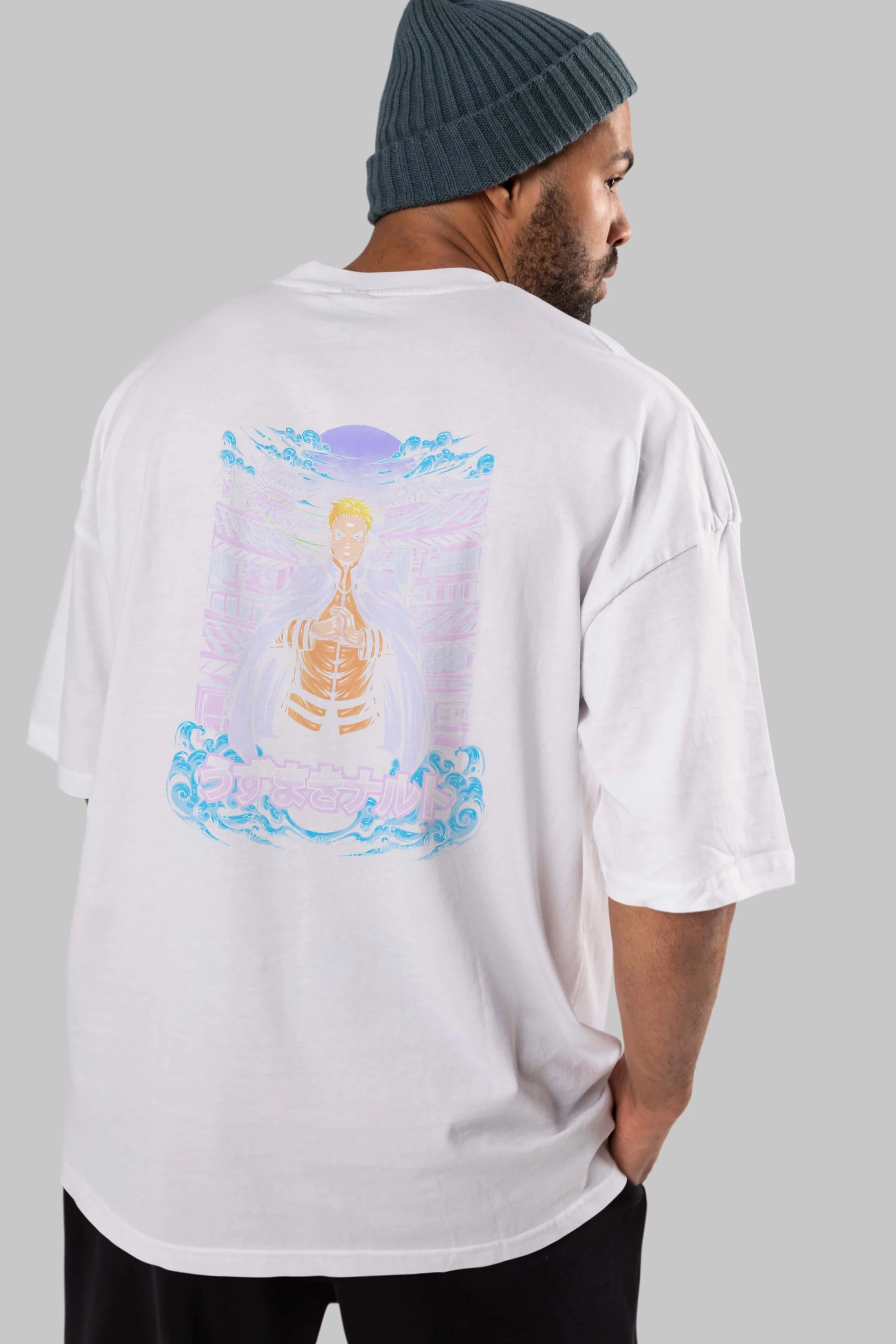 NARUTO (8) Anime Arka Baskılı Oversize t-shirt Erkek Kadın Unisex