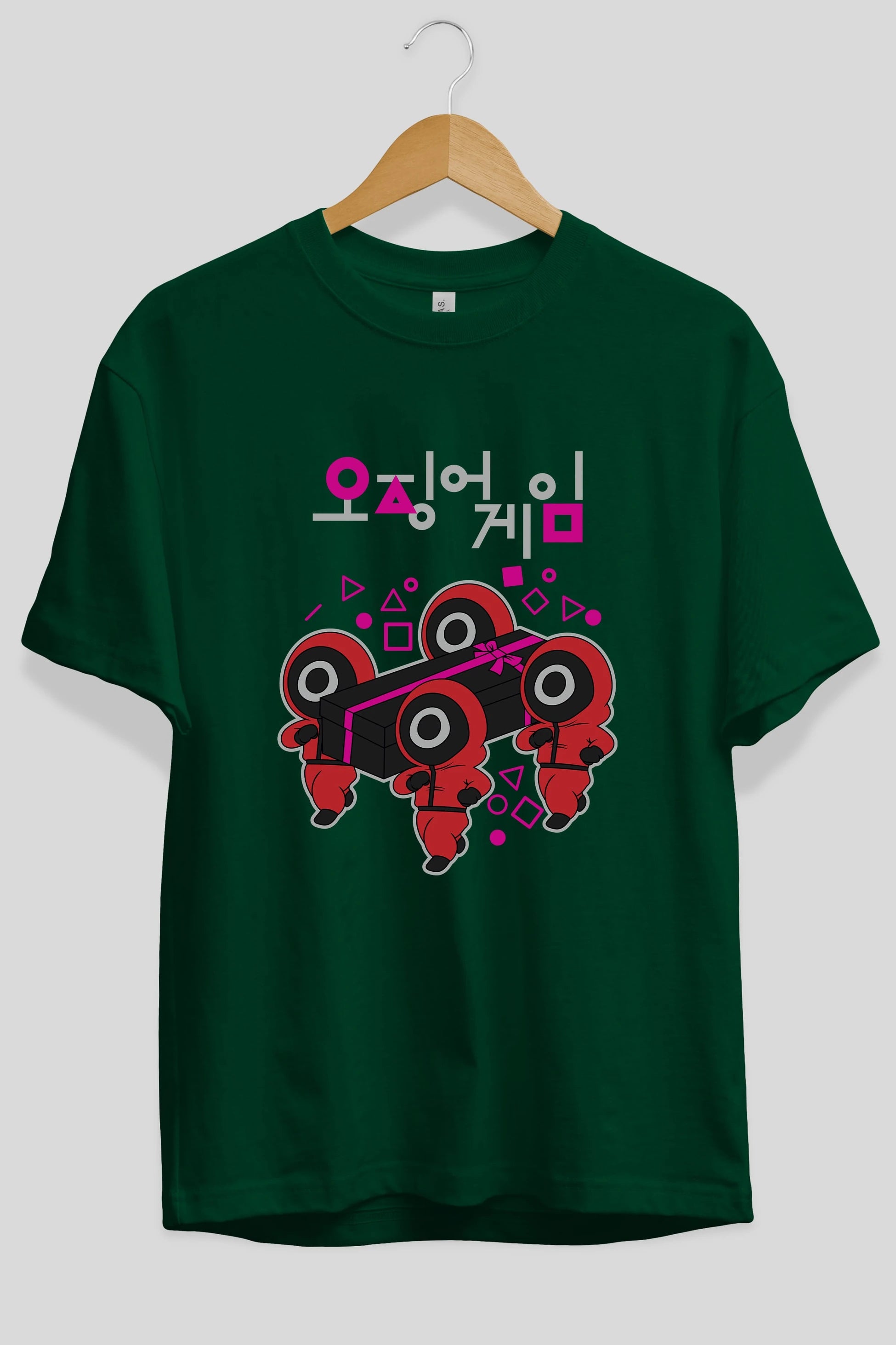 Squid Game (6) Ön Baskılı Oversize t-shirt Erkek Kadın Unisex %100 Pamuk Bisiklet Yaka tişort