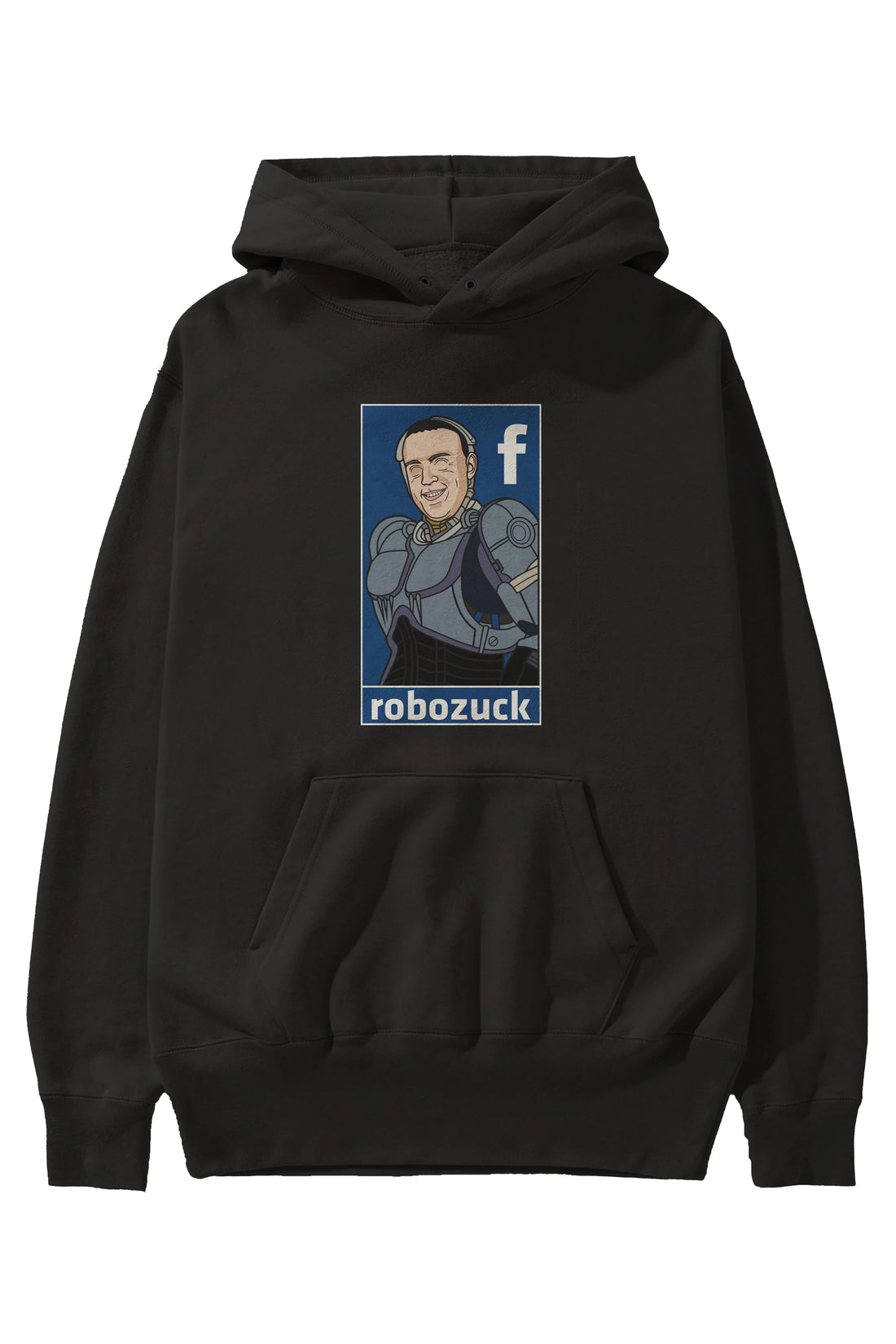 Robozuck Ön Baskılı Hoodie Oversize Kapüşonlu Sweatshirt Erkek Kadın Unisex