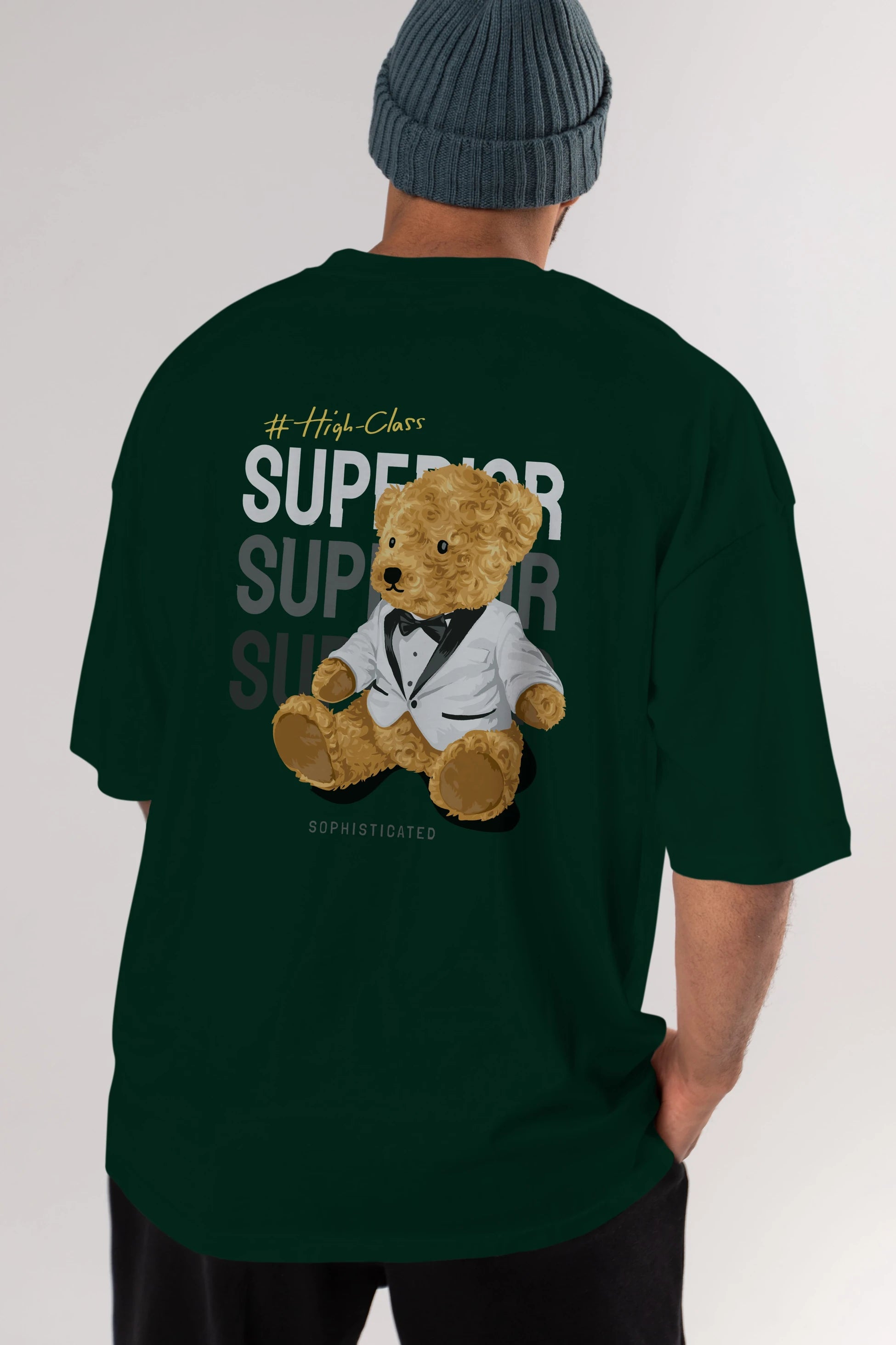 Teddy Bear Superior Arka Baskılı Oversize t-shirt Erkek Kadın Unisex %100 Pamuk