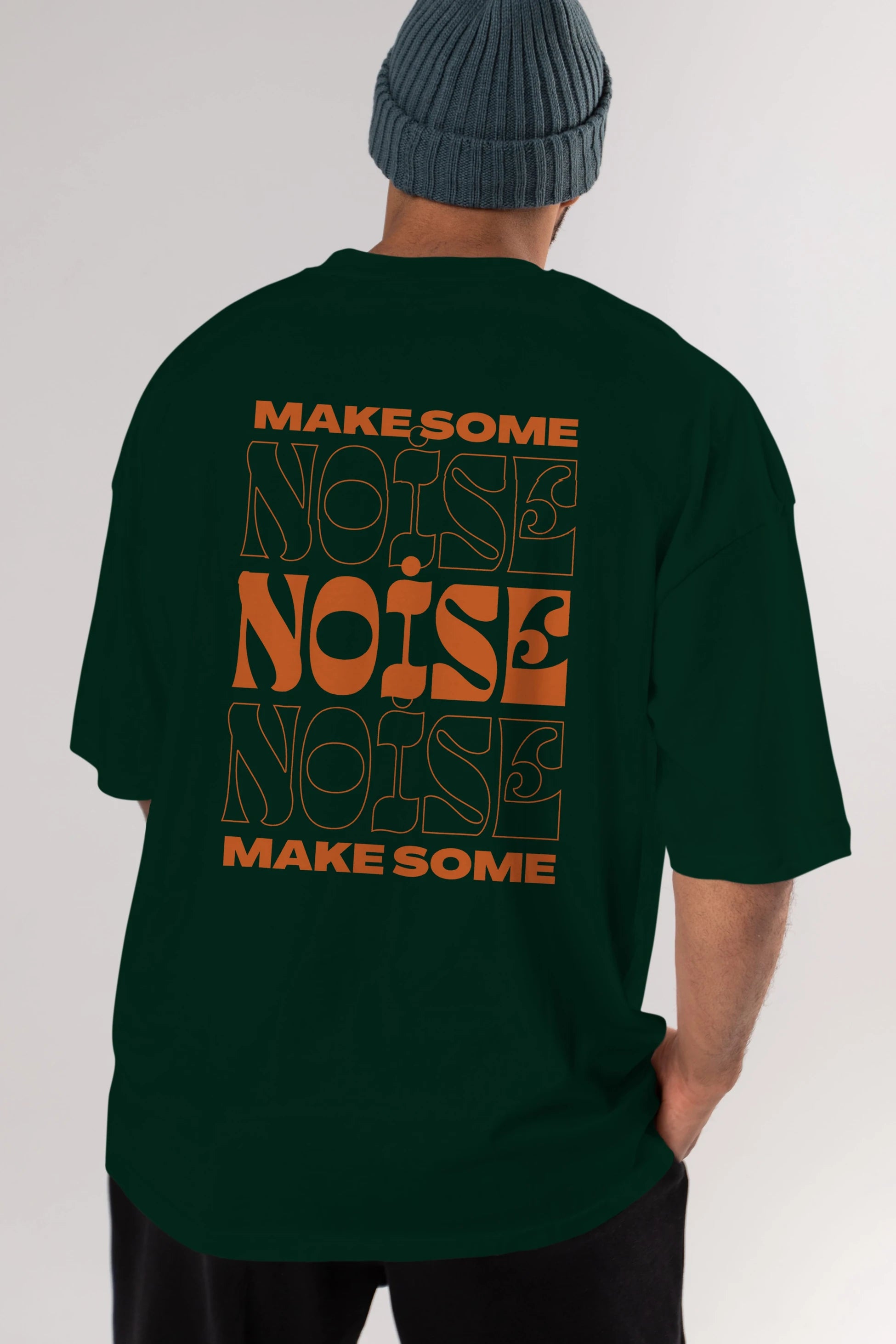 Make Some Noise Yazılı 2 Arka Baskılı Oversize t-shirt Erkek Kadın Unisex