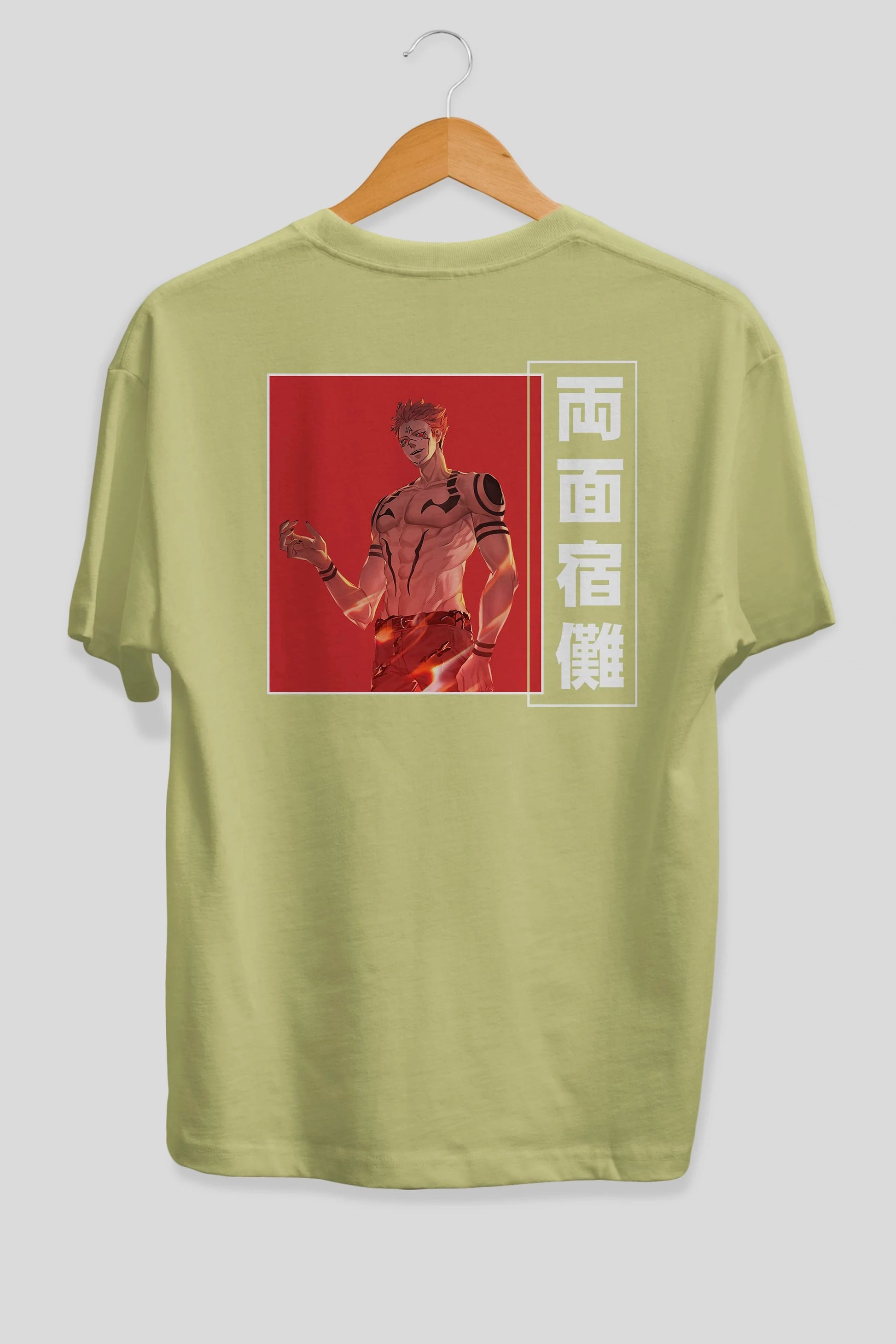 Sukuna Ryoumen 3 Anime Arka Baskılı Oversize t-shirt Erkek Kadın Unisex