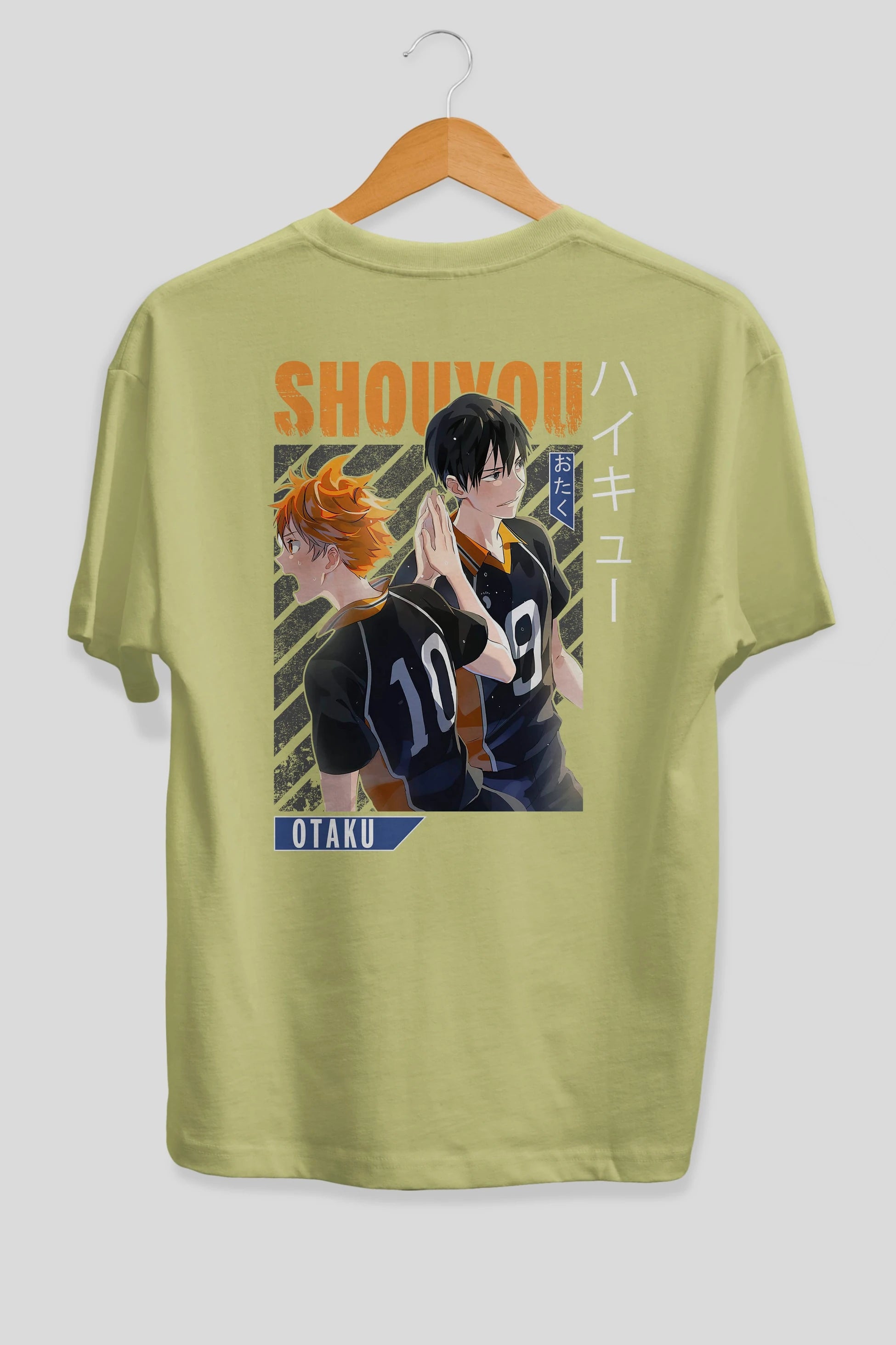 Shouyou Hinata 12 Anime Arka Baskılı Oversize t-shirt Erkek Kadın Unisex