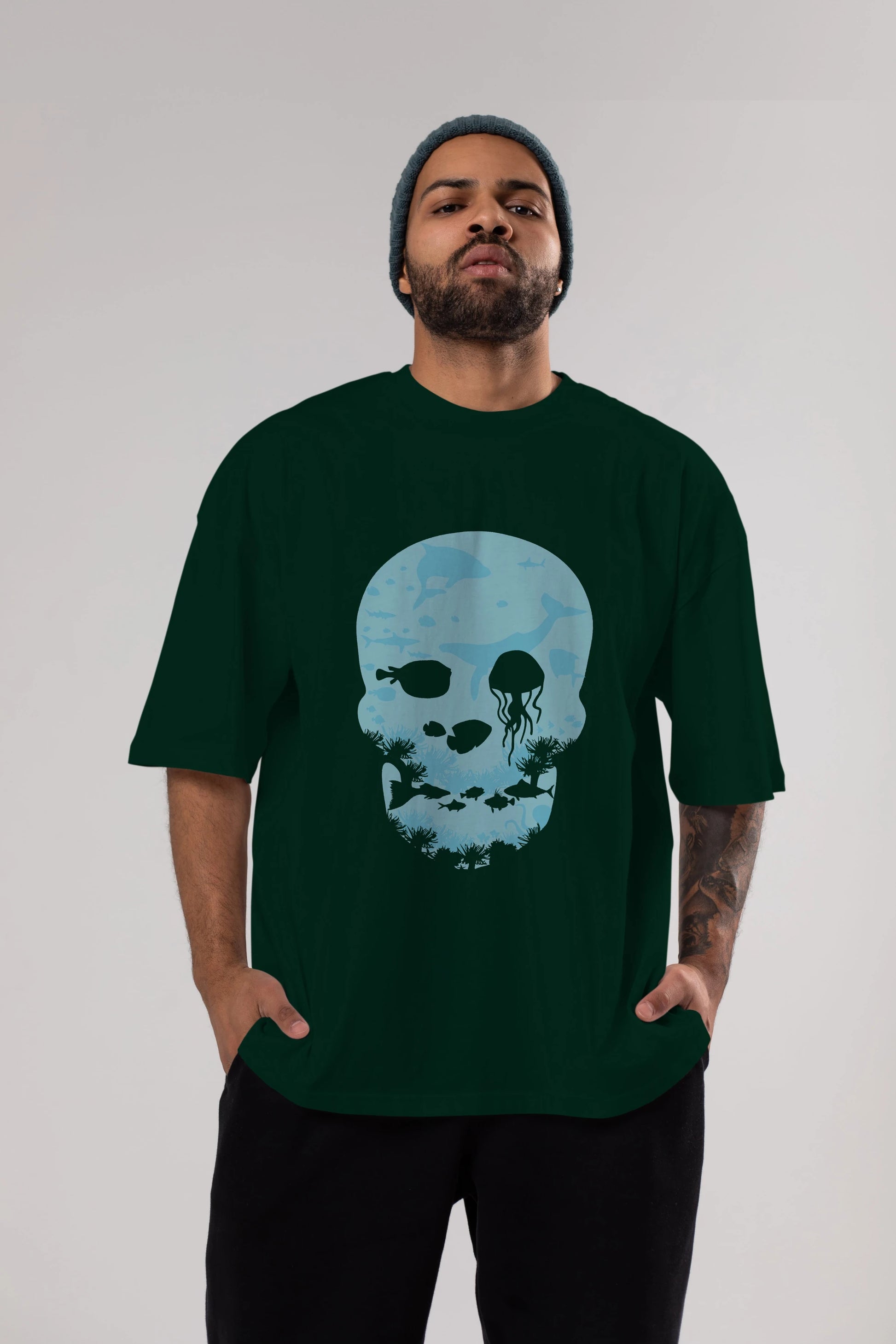 Dead Sea Ön Baskılı Oversize t-shirt %100 pamuk Erkek Kadın Unisex