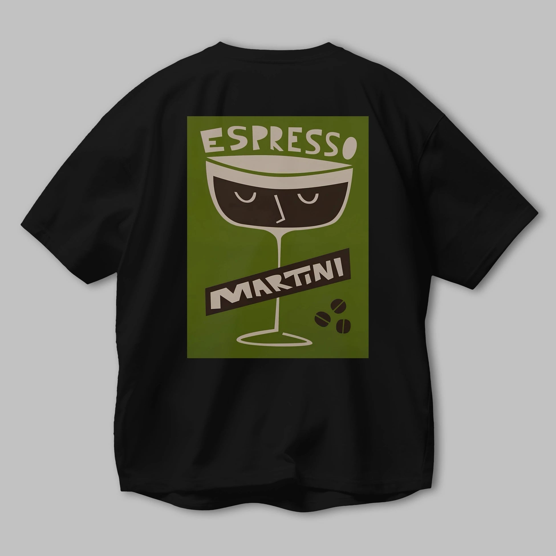 Espresso Martini 2 Arka Baskılı Oversize t-shirt Erkek Kadın Unisex %100 Pamuk Bisiklet Yaka tişort