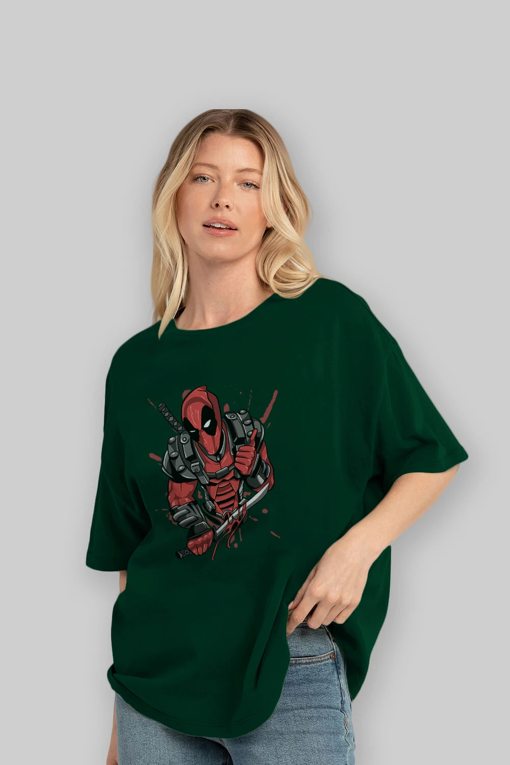 Deadpool (12) Ön Baskılı Oversize t-shirt Erkek Kadın Unisex %100 Pamuk Bisiklet Yaka tişort