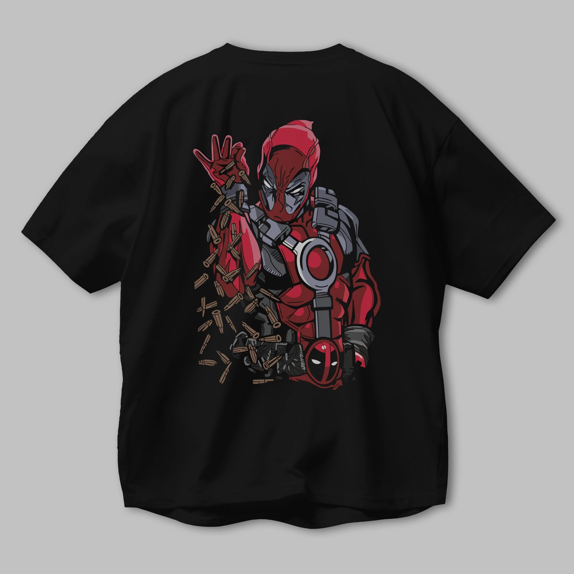 Deadpool (2) Arka Baskılı Oversize t-shirt Erkek Kadın Unisex %100 Pamuk Bisiklet Yaka tişort