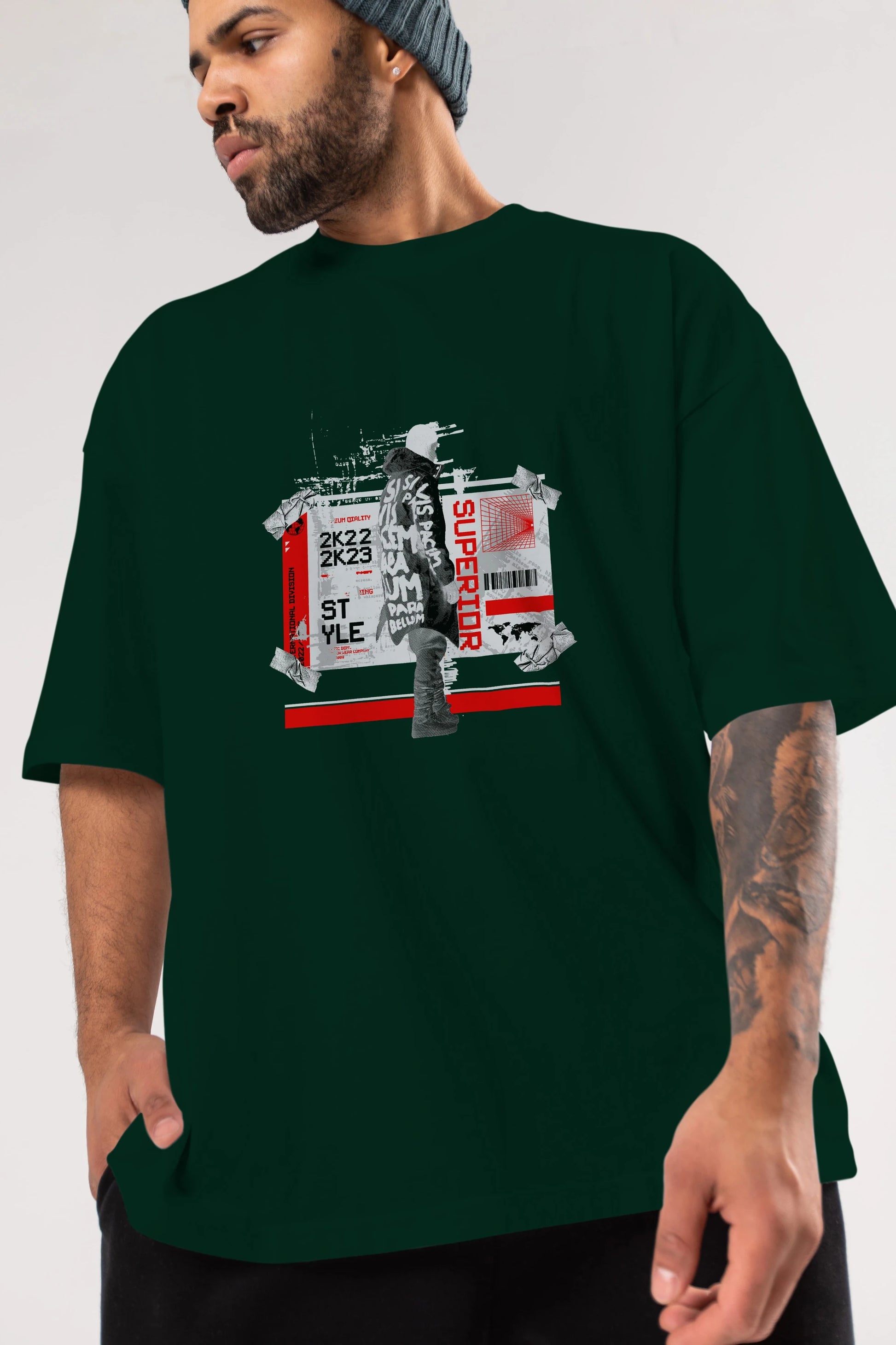 Superior Ön Baskılı Oversize t-shirt Erkek Kadın Unisex