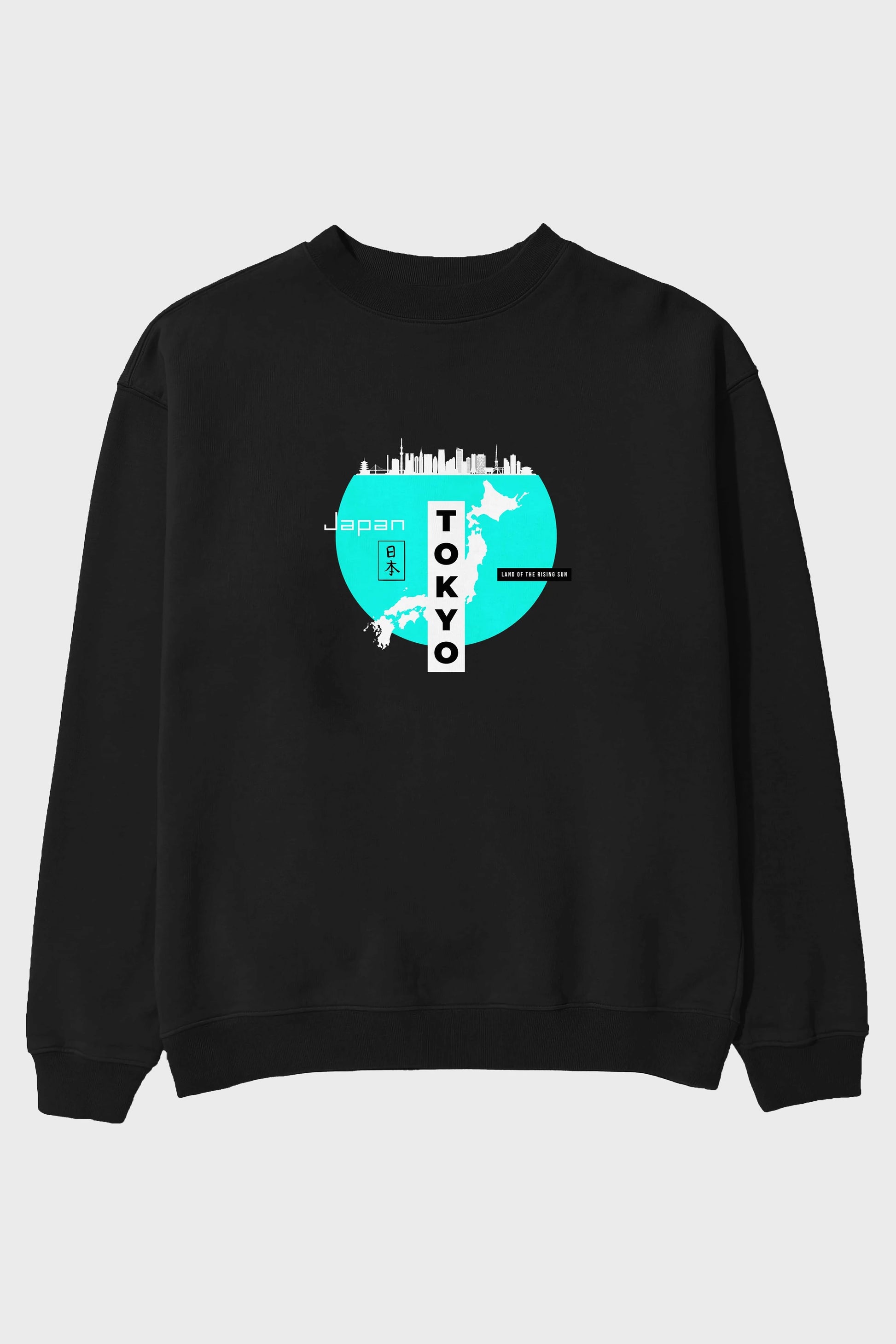 Japan Tokyo Ön Baskılı Oversize Sweatshirt Erkek Kadın Unisex