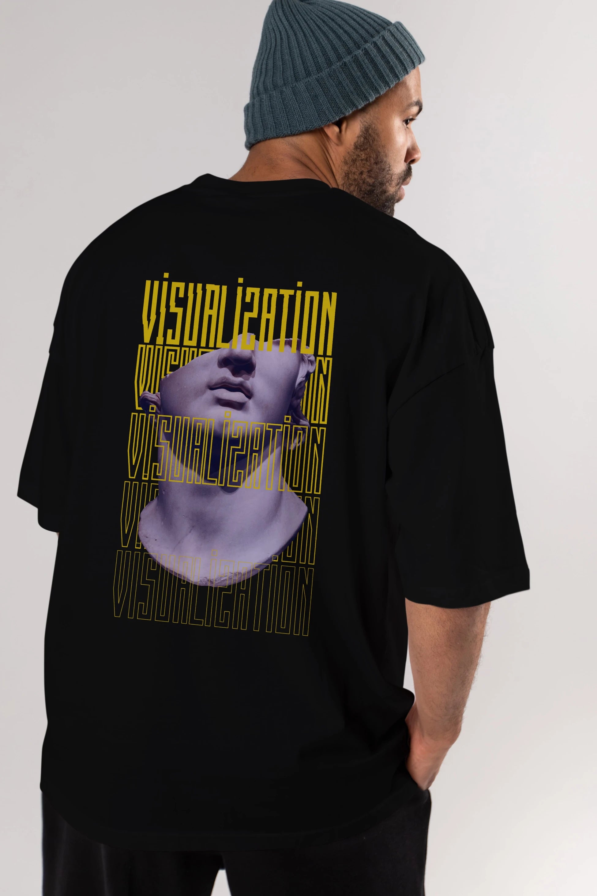 Visualization Yazılı Arka Baskılı Oversize t-shirt Erkek Kadın Unisex