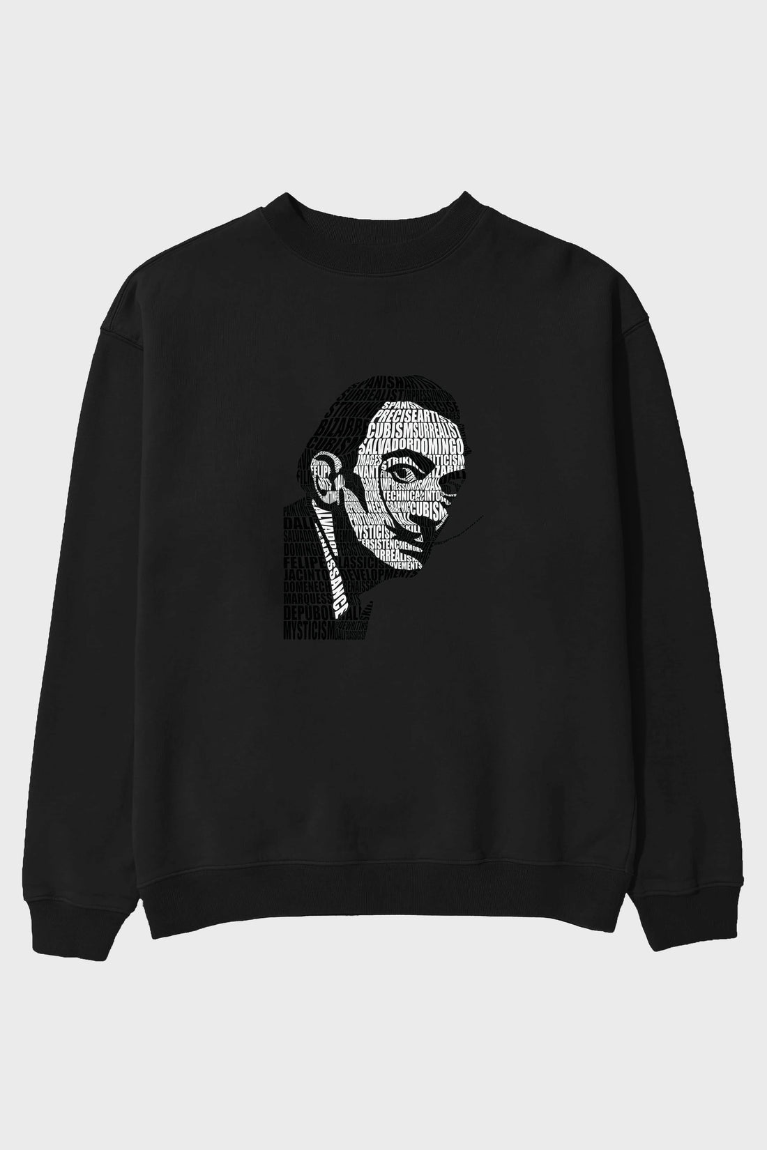 Salvador Dali Calligram Ön Baskılı Oversize Sweatshirt Erkek Kadın Unisex