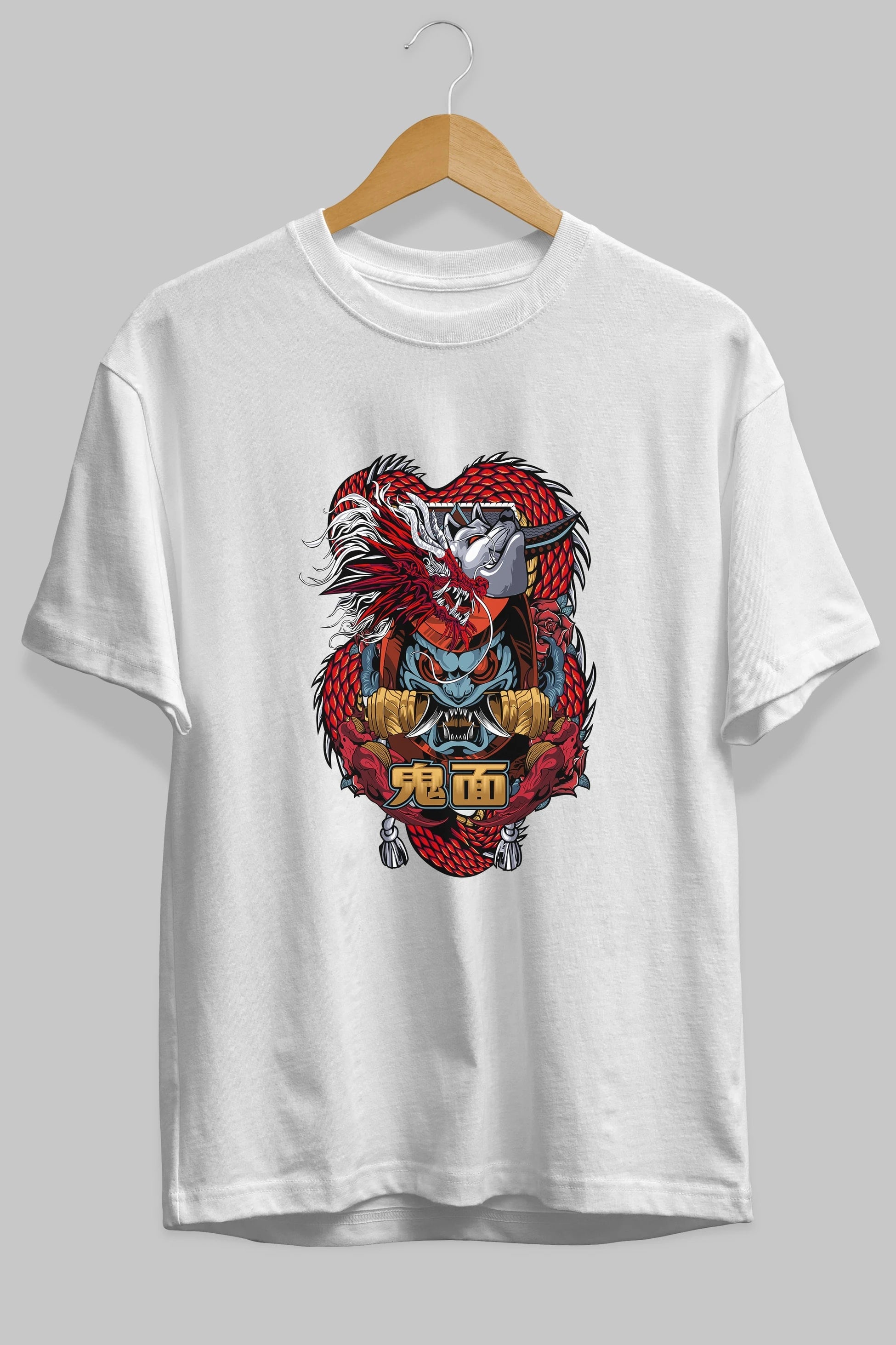 TRIBAL Anime Ön Baskılı Oversize t-shirt %100 pamuk Erkek Kadın Unisex