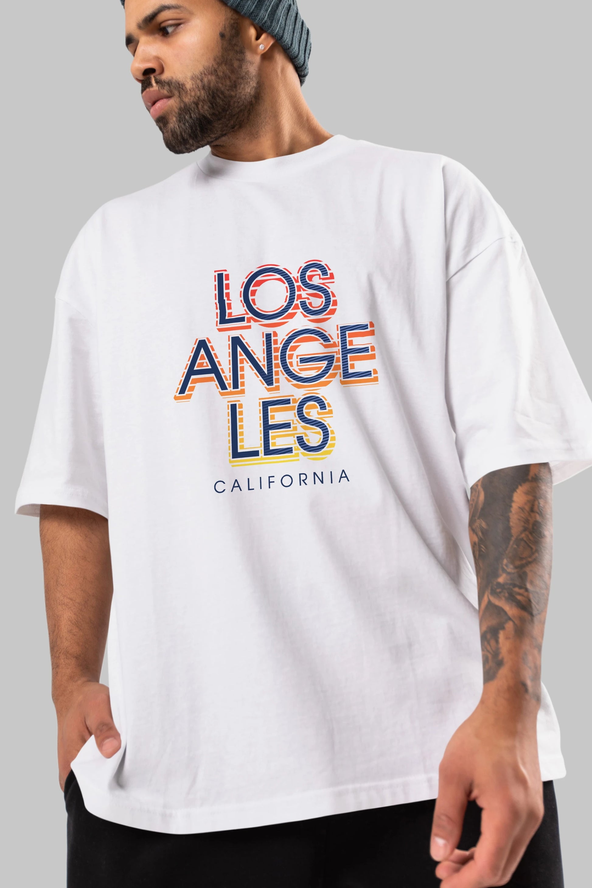 Los Angeles California Ön Baskılı Oversize t-shirt Erkek Kadın Unisex