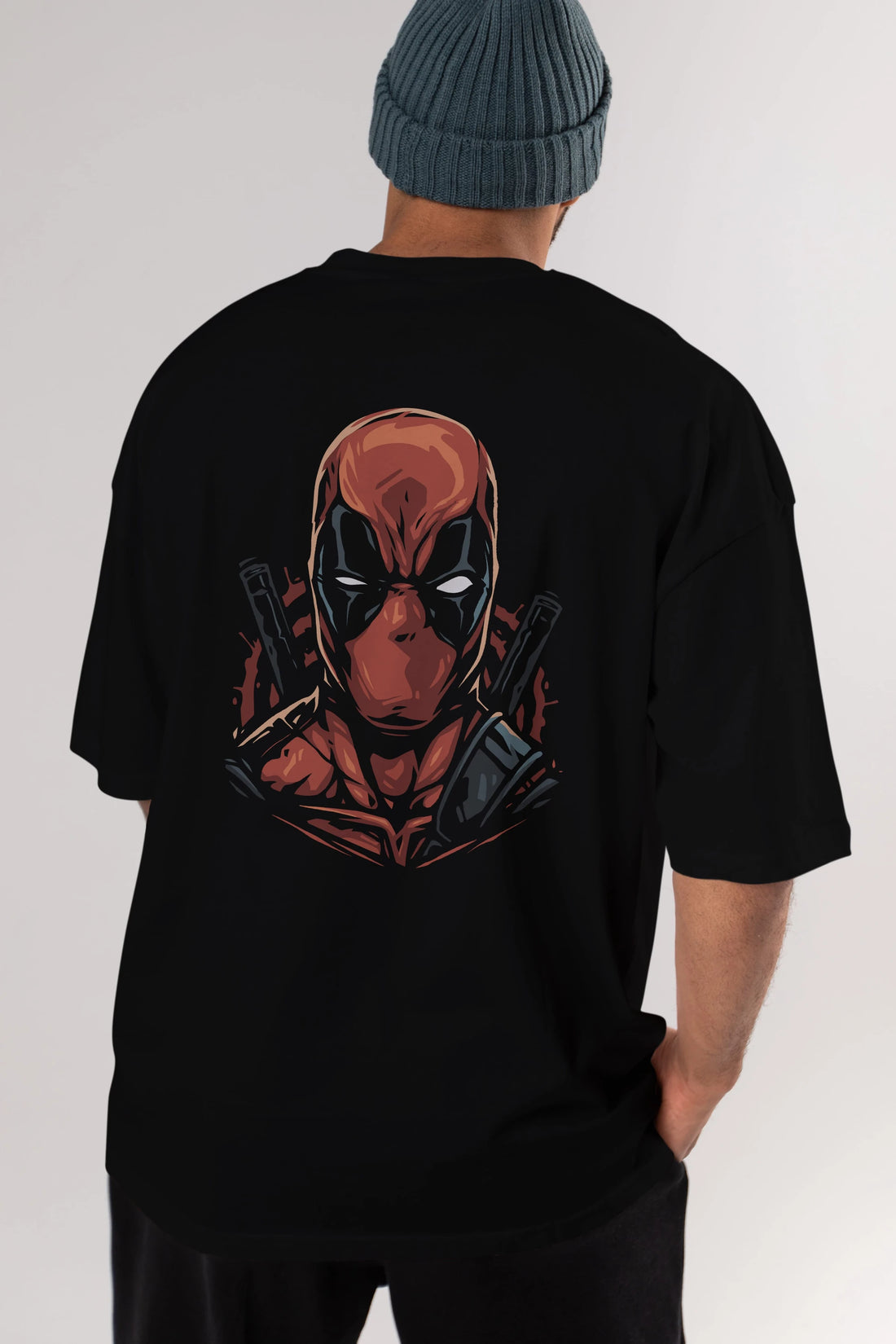 Deadpool (10) Arka Baskılı Oversize t-shirt Erkek Kadın Unisex %100 Pamuk Bisiklet Yaka tişort