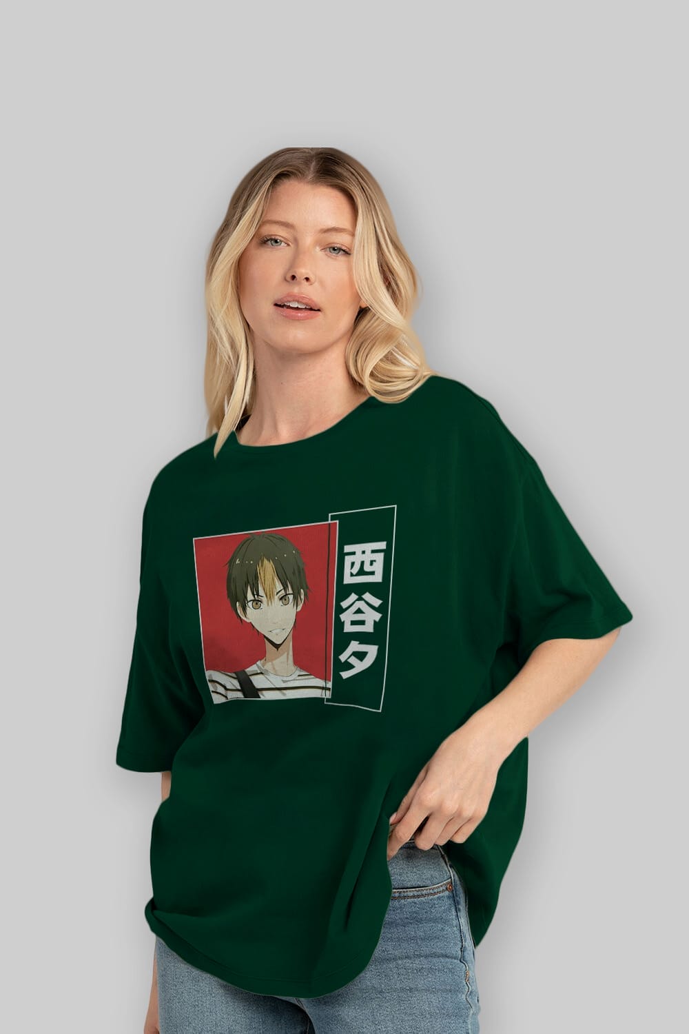 Yuu Nishinoya 1 Anime Ön Baskılı Oversize t-shirt %100 pamuk Erkek Kadın Unisex
