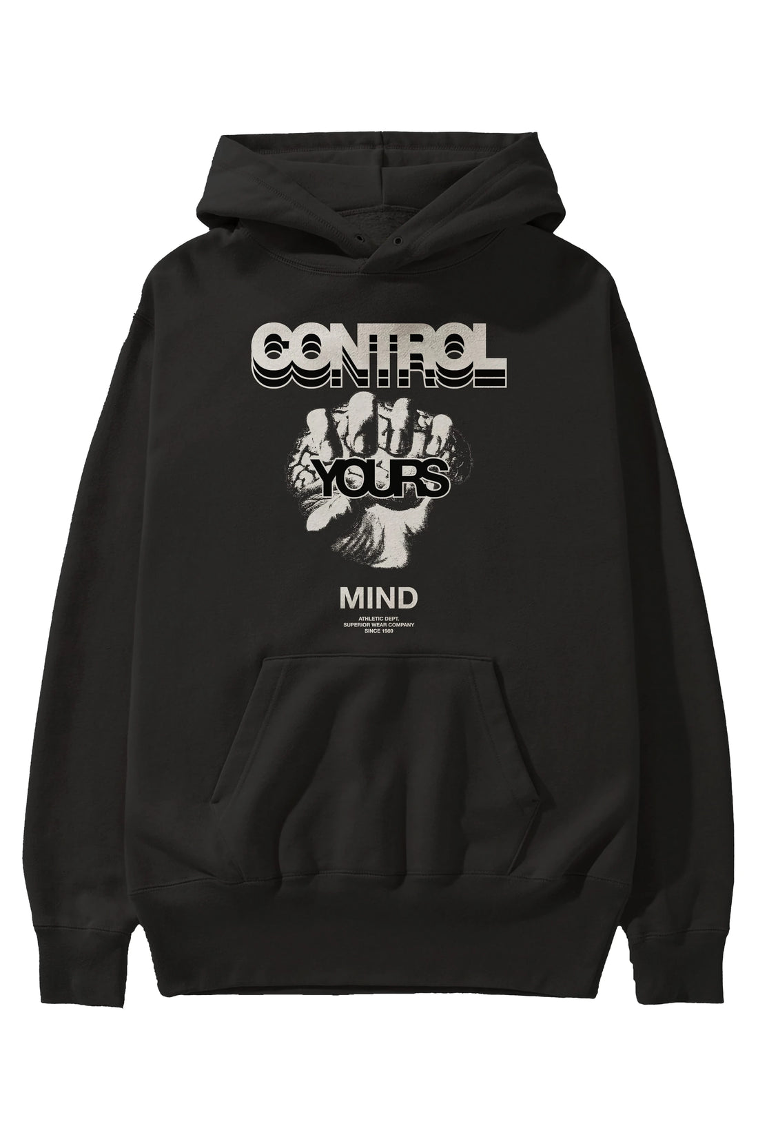 Control Your Mind Ön Baskılı Hoodie Oversize Kapüşonlu Sweatshirt Erkek Kadın Unisex