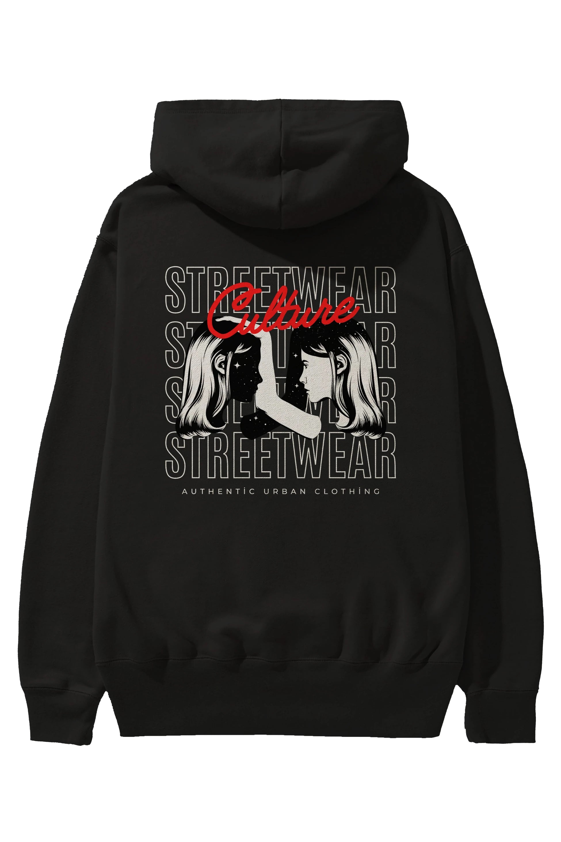 Culture Streetwear Yazılı Arka Baskılı Oversize Hoodie Kapüşonlu Sweatshirt Erkek Kadın Unisex