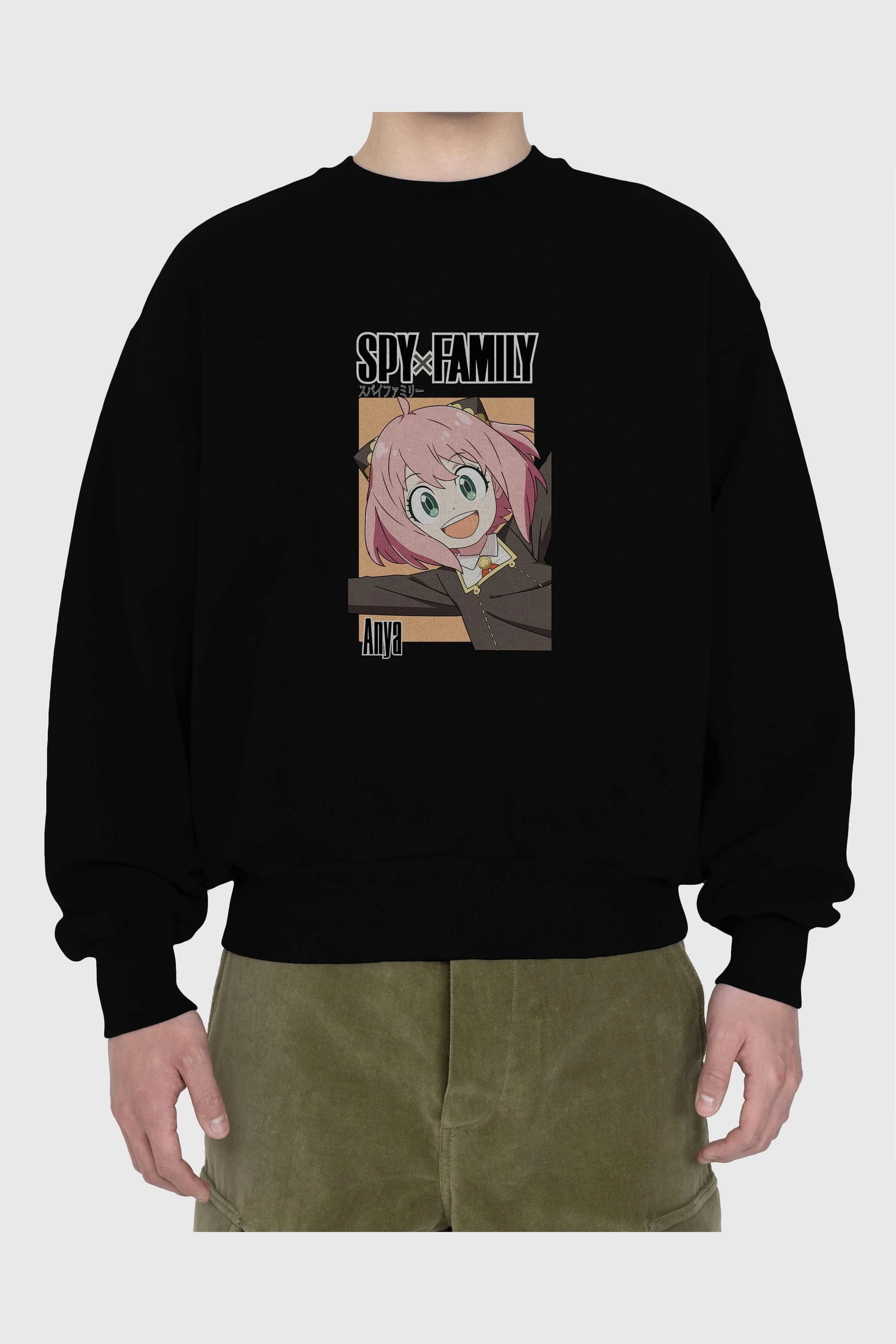 SPY X FAMILY Anya Anime Ön Baskılı Oversize Sweatshirt Erkek Kadın Unisex