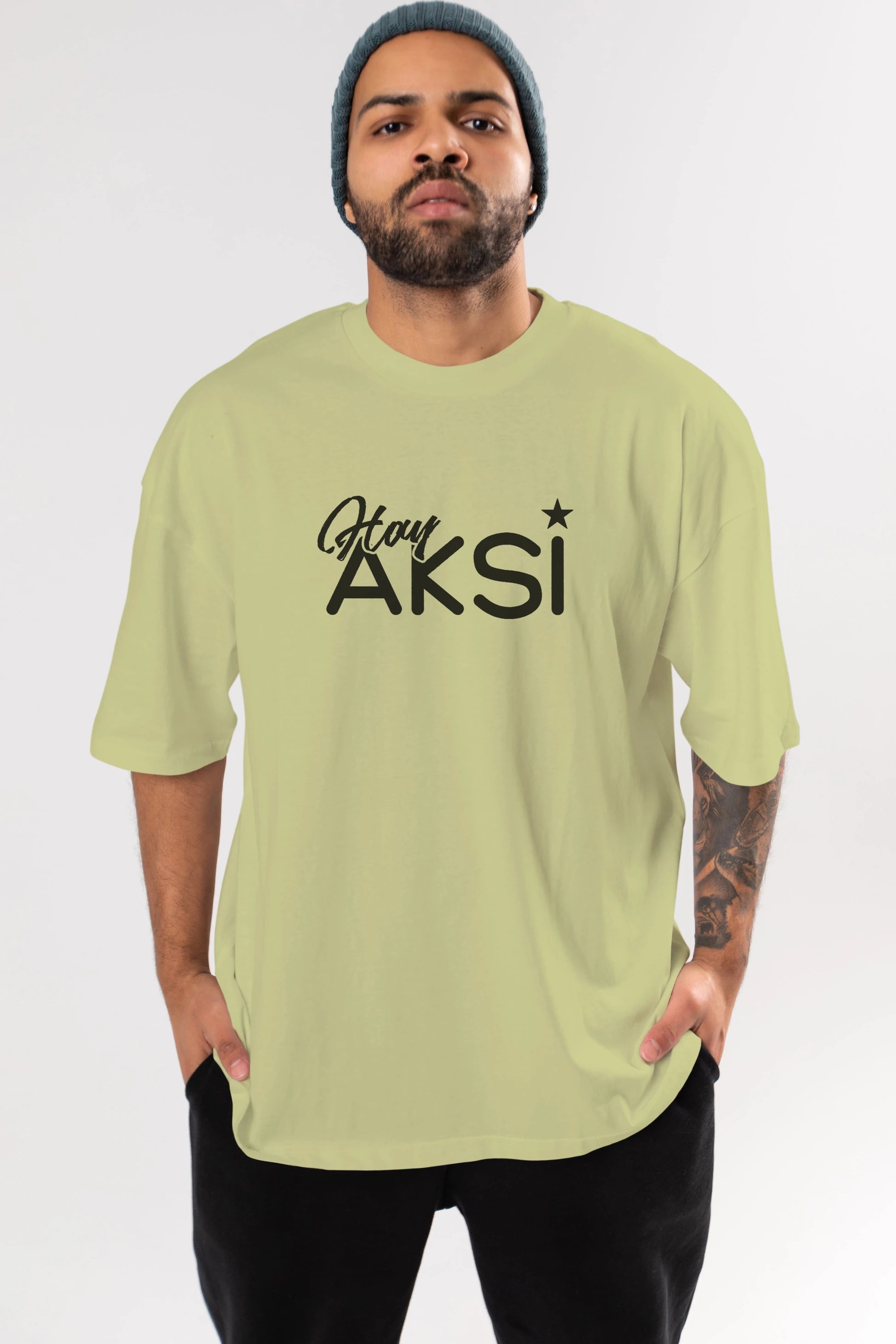 Hay Aksi Ön Baskılı Oversize t-shirt %100 pamuk Erkek Kadın Unisex