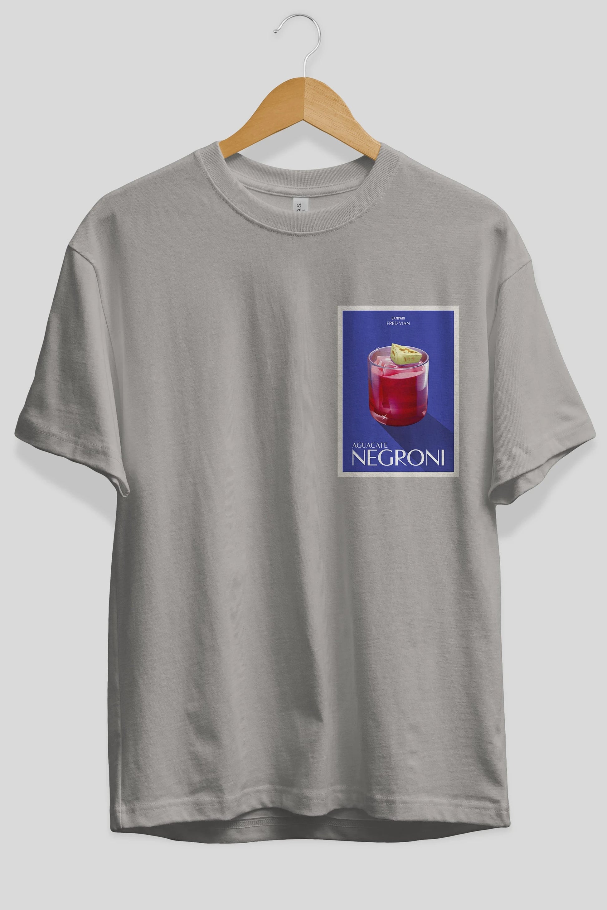Aguacate Negroni Ön Sol Baskılı Oversize t-shirt Erkek Kadın Unisex %100 Pamuk Bisiklet Yaka tişort