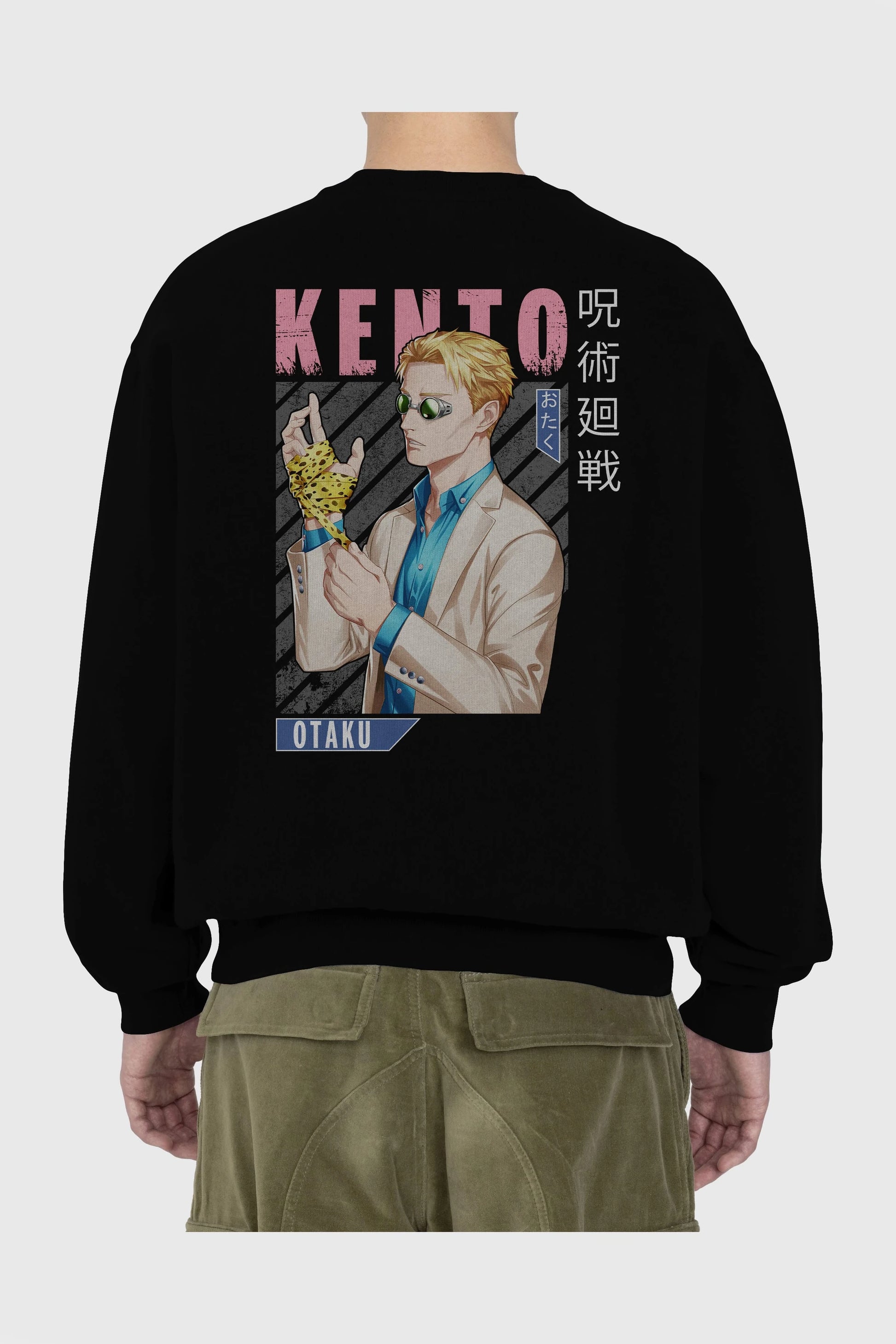 Kento Nanami Anime Arka Baskılı Oversize Sweatshirt Erkek Kadın Unisex
