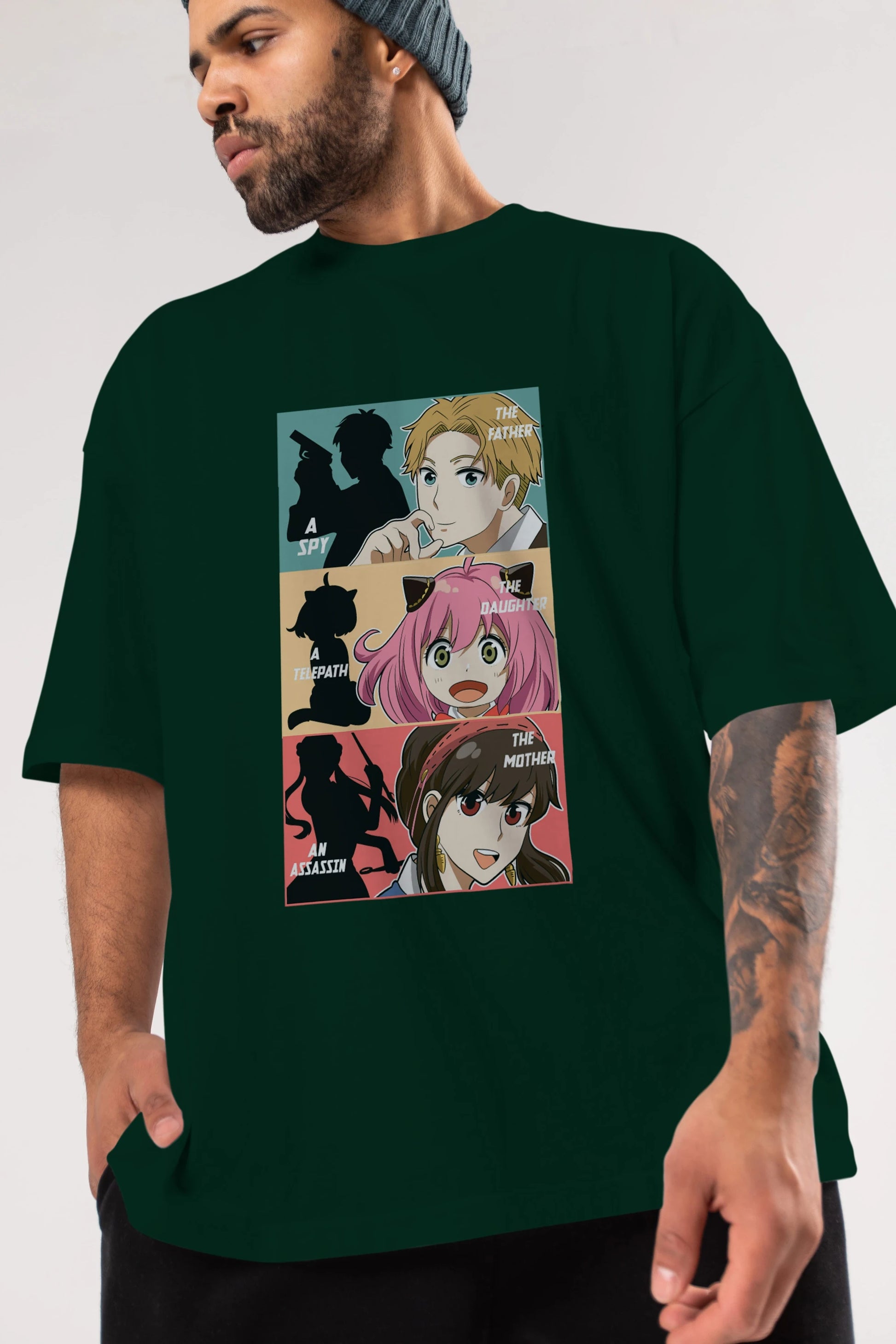 SPY X FAMILY Anime Ön Baskılı Oversize t-shirt %100 pamuk Erkek Kadın Unisex