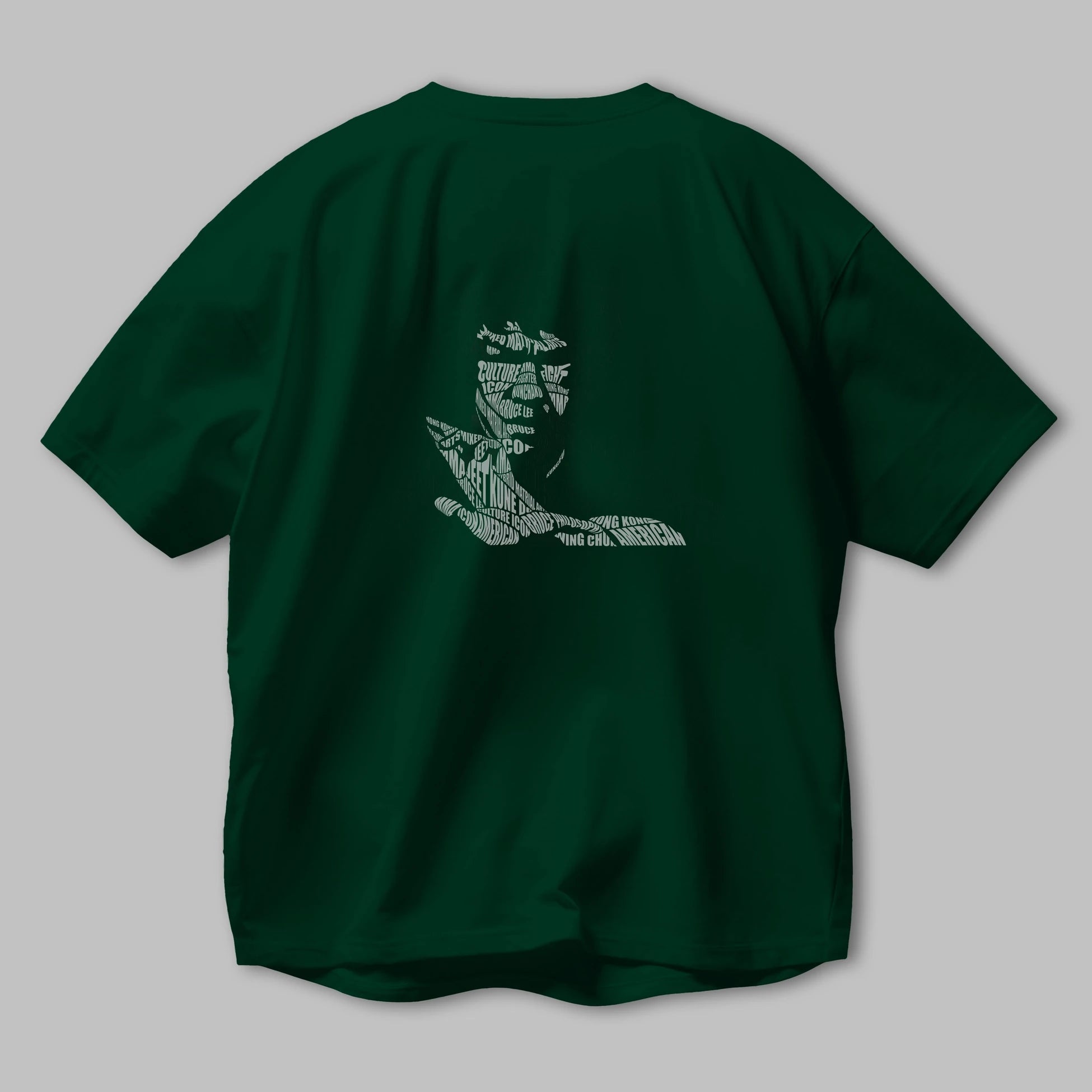 Bruce Lee Calligram Arka Baskılı Oversize t-shirt %100 pamuk Erkek Kadın Unisex