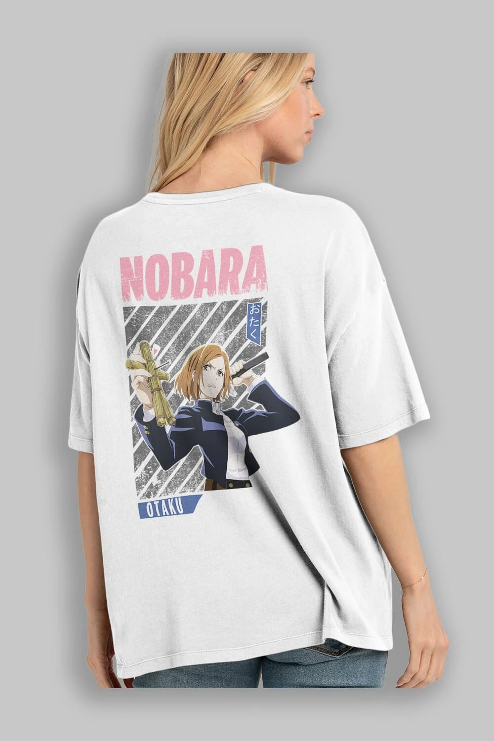 Nobara Kugisaki 6 Anime Arka Baskılı Oversize t-shirt Erkek Kadın Unisex