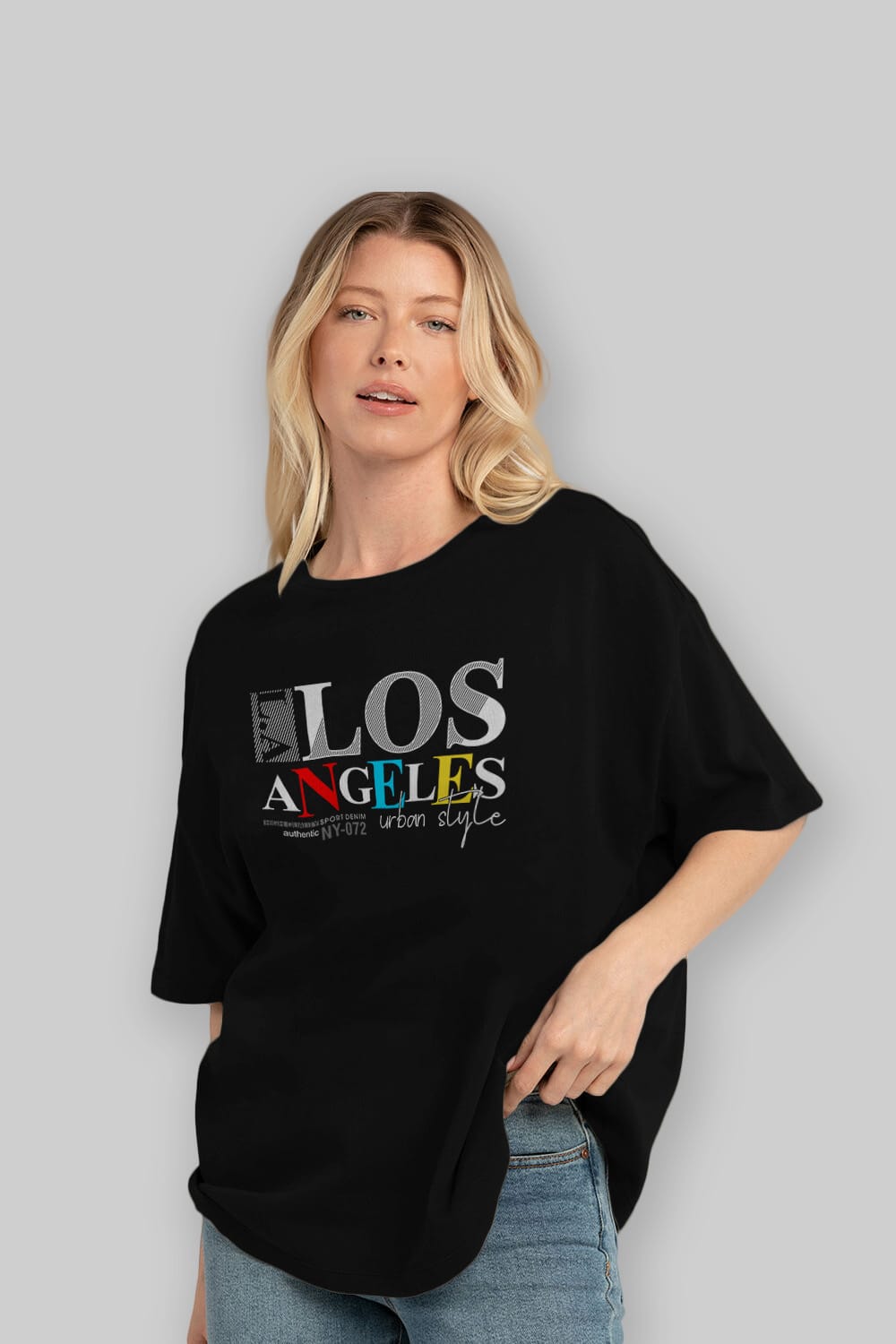 Los Angeles Style Ön Baskılı Oversize t-shirt Erkek Kadın Unisex