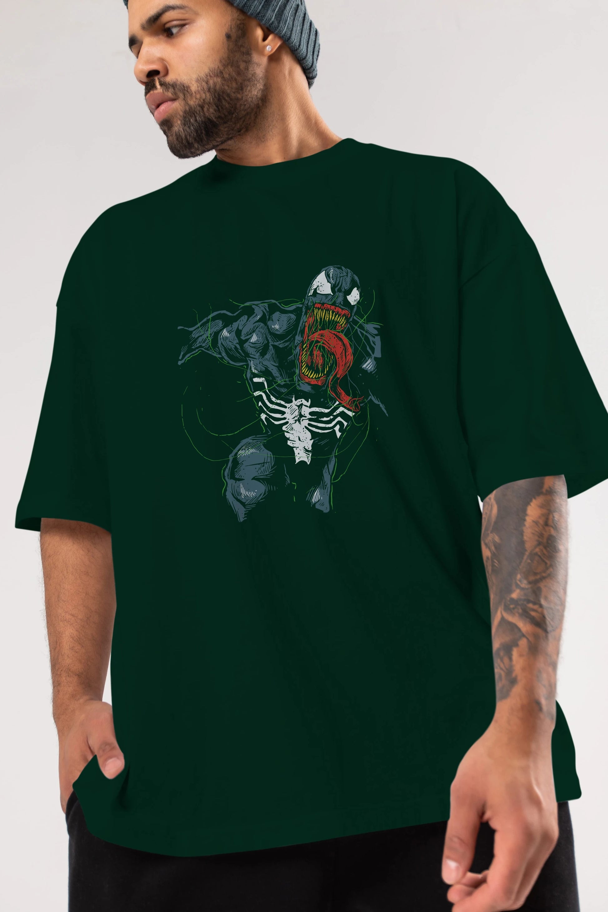 Venom (6) Ön Baskılı Oversize t-shirt Erkek Kadın Unisex %100 Pamuk Bisiklet Yaka tişort