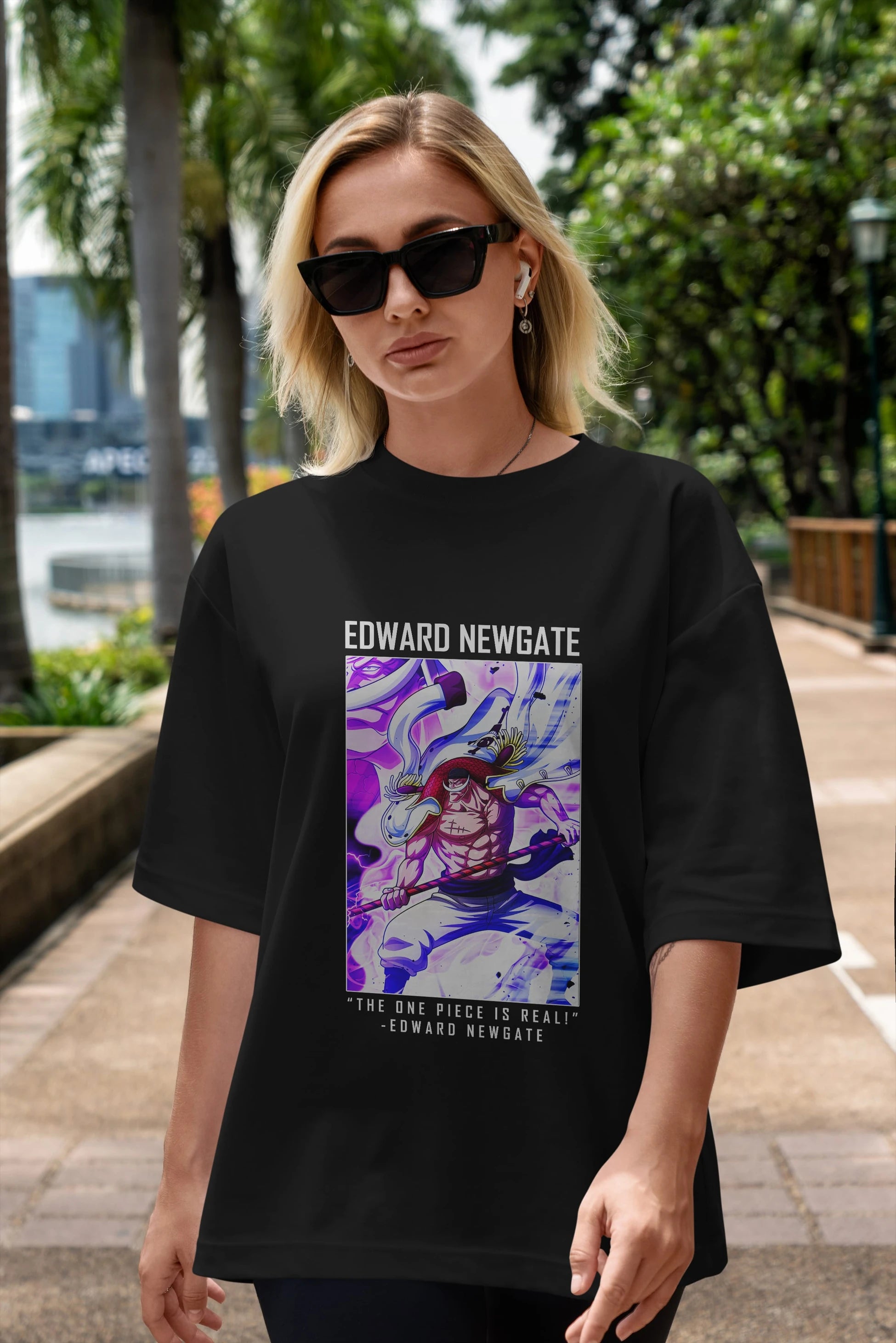 Edward Newgate Arka Baskılı Anime Oversize Sweatshirt Erkek Kadın Unisex