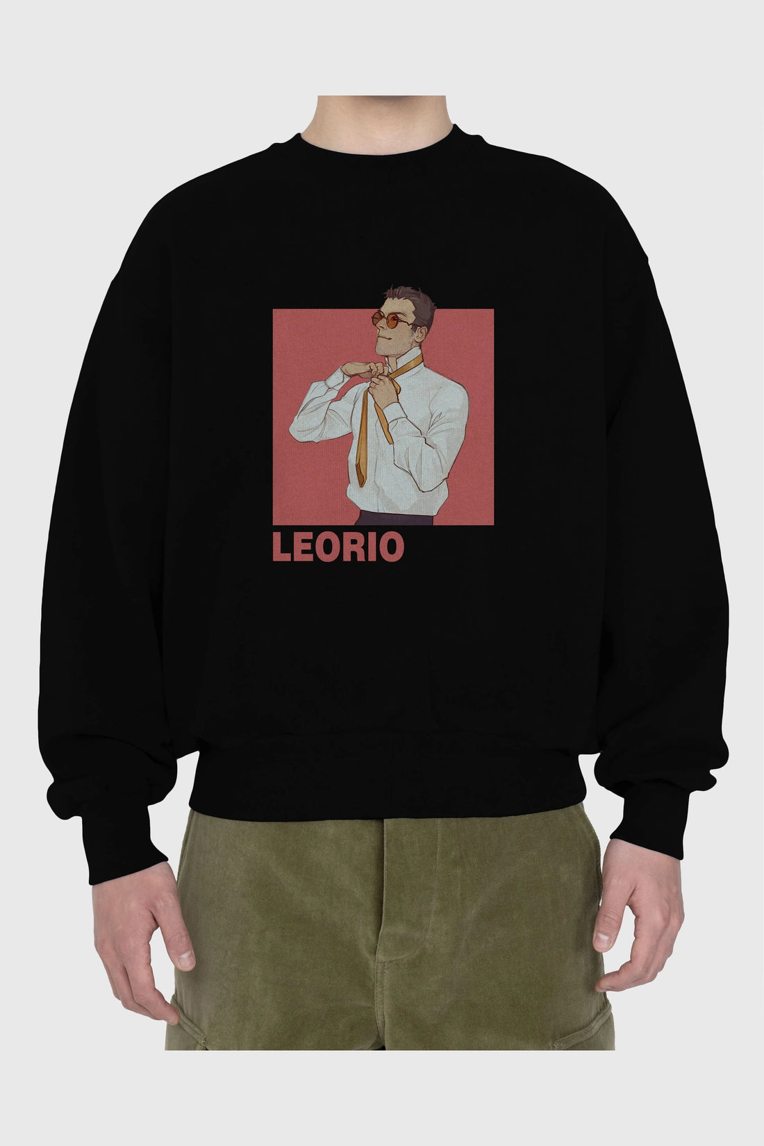 Leorio Paladiknight 5 Anime Ön Baskılı Oversize Sweatshirt Erkek Kadın Unisex