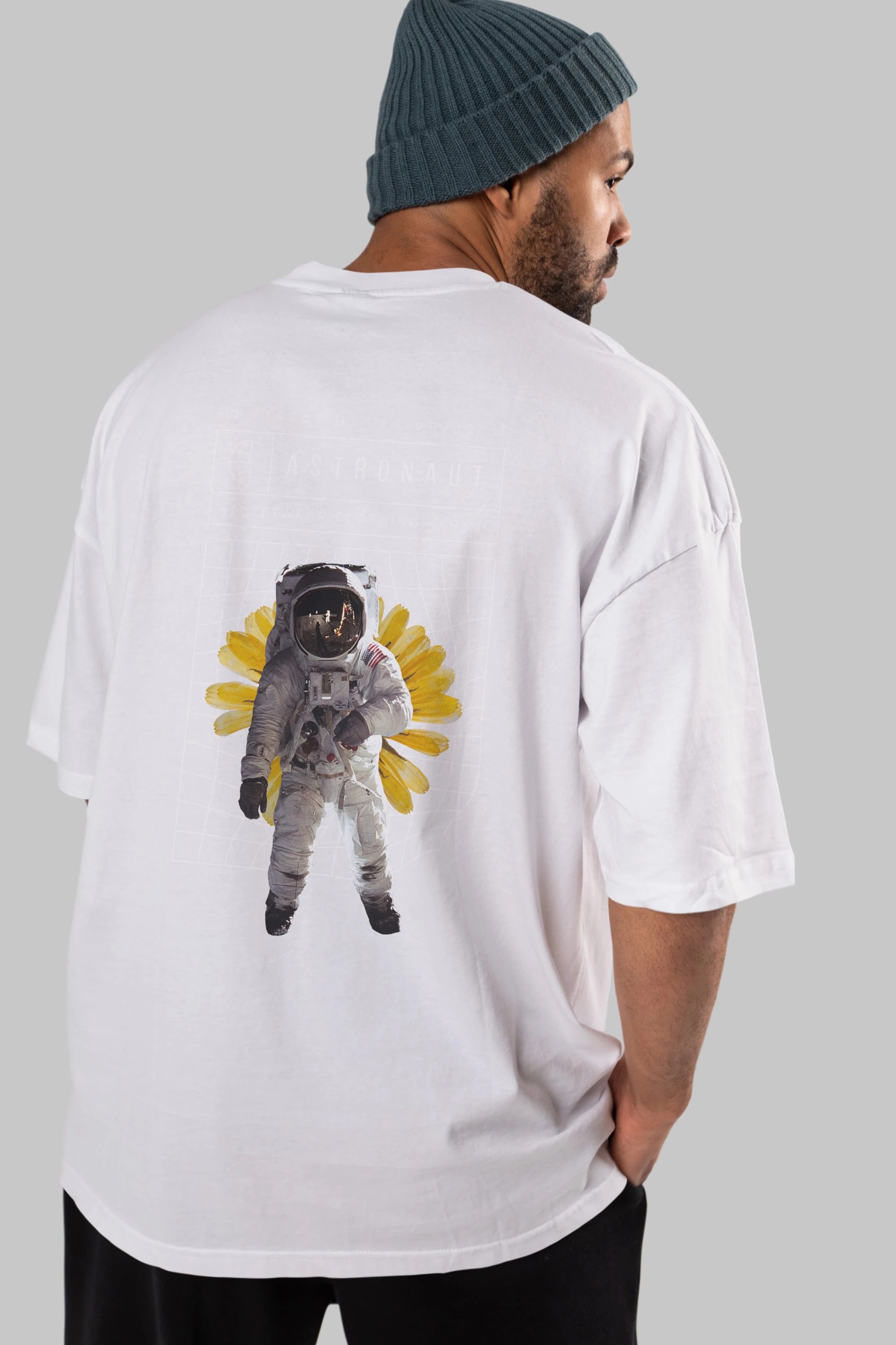 Astronaut Streetwear Arka Baskılı Oversize t-shirt Erkek Kadın Unisex