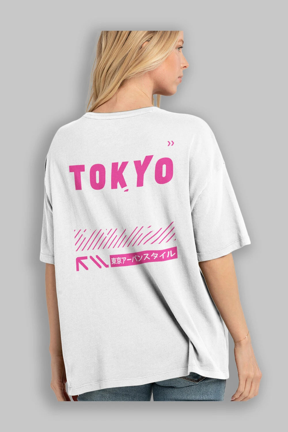 Tokyo Urban Style Arka Baskılı Oversize t-shirt Erkek Kadın Unisex