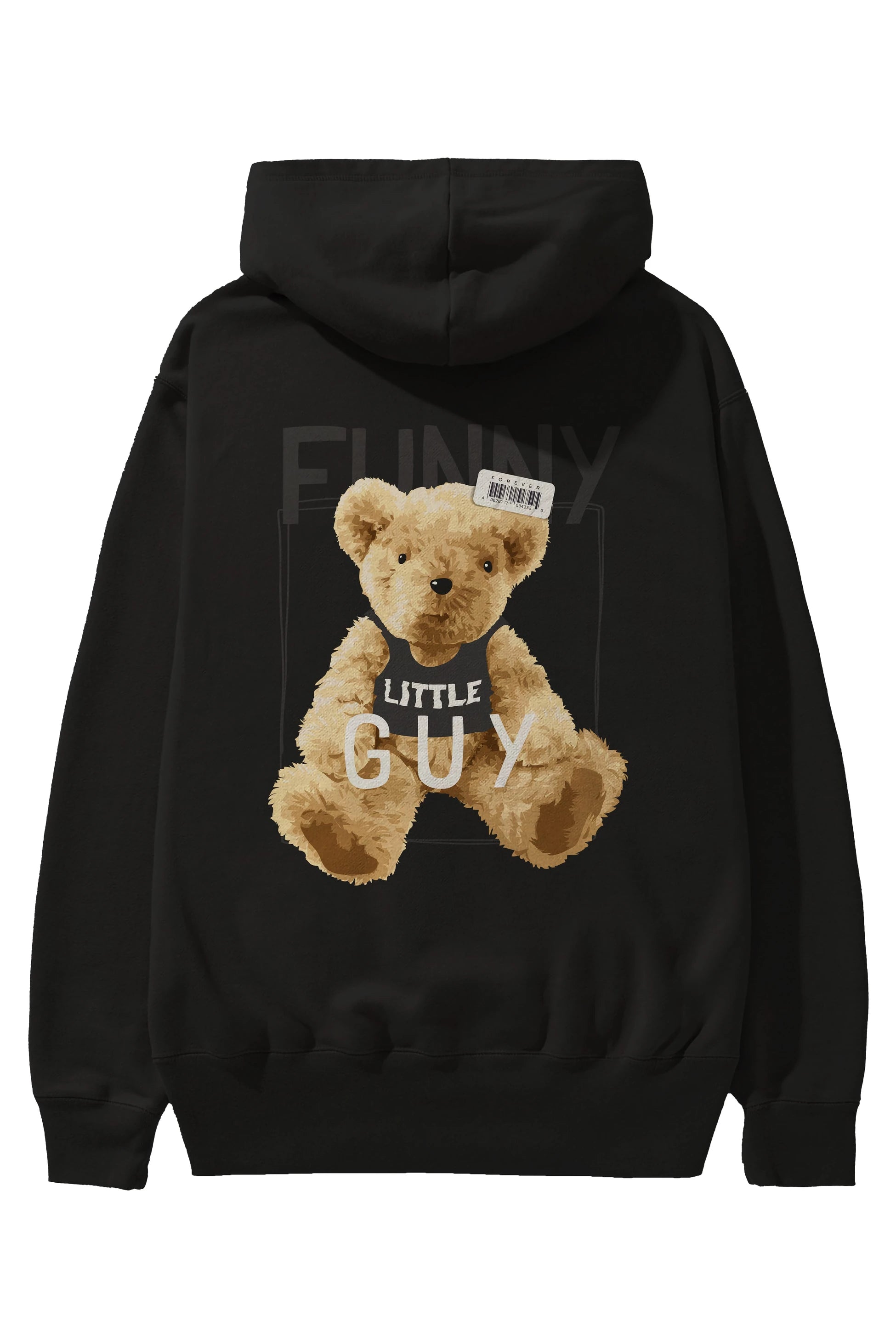 Teddy Bear Funny Arka Baskılı Hoodie Oversize Kapüşonlu Sweatshirt Erkek Kadın Unisex