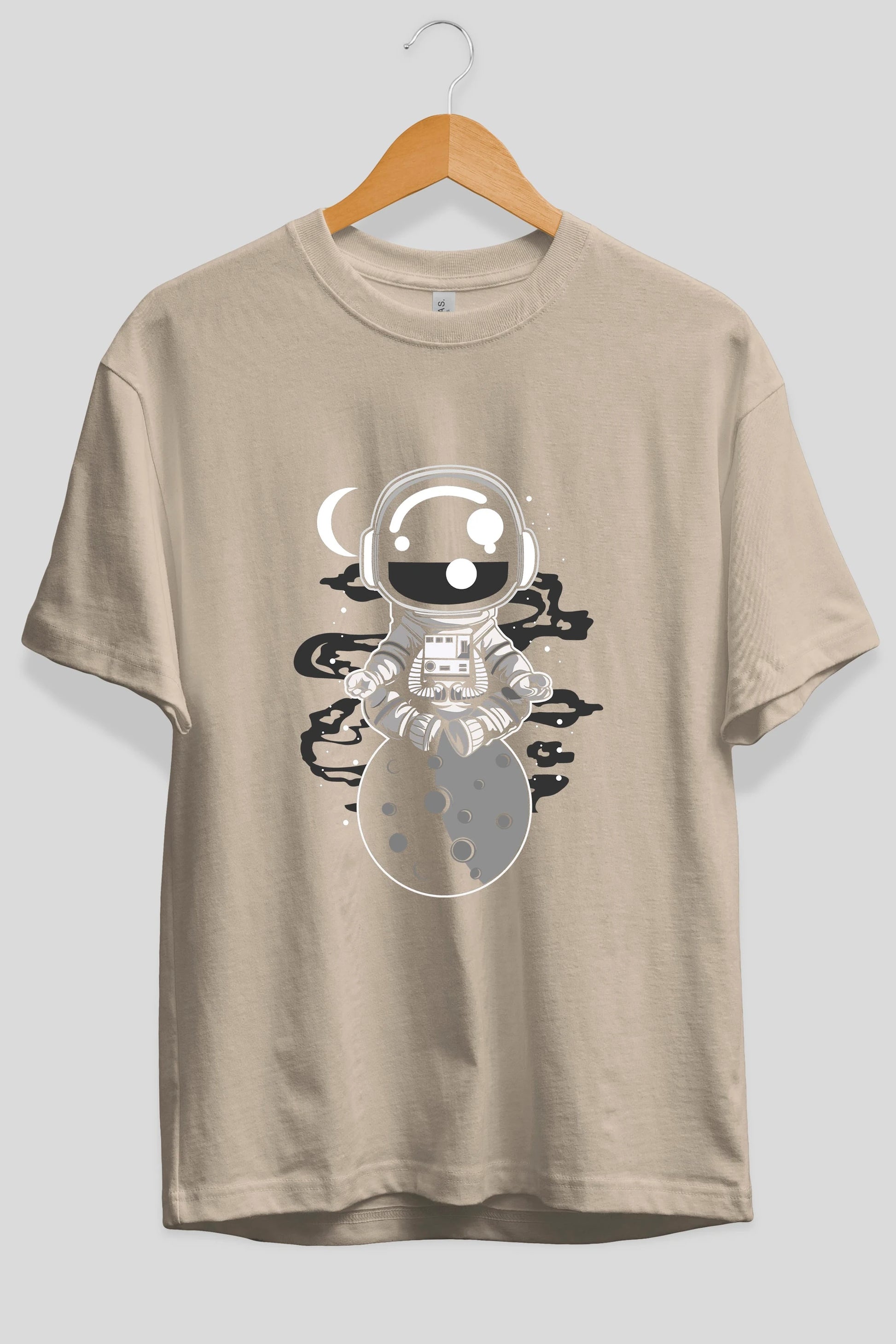 Astronaut Yoga Ön Baskılı Oversize t-shirt Erkek Kadın Unisex