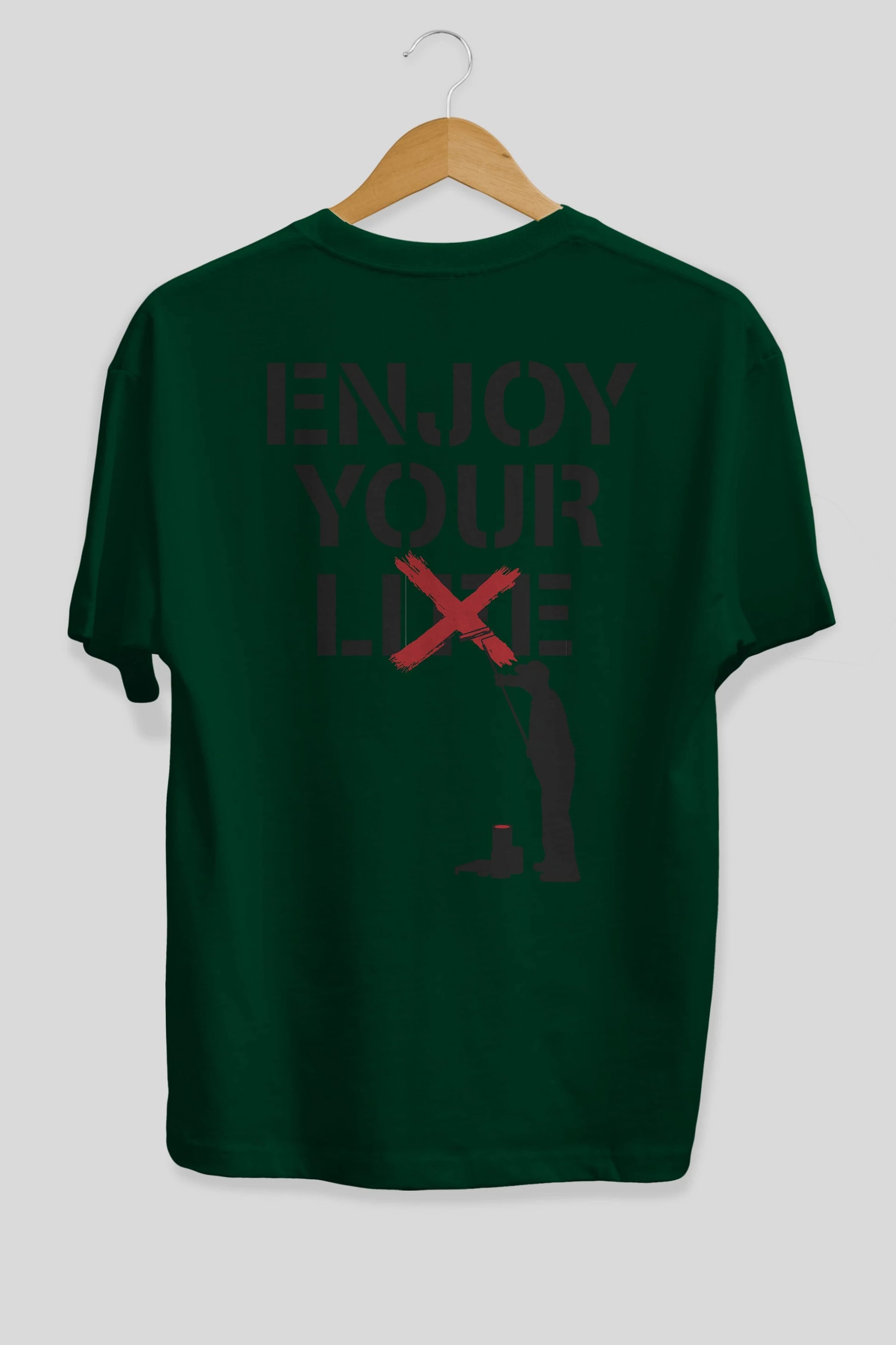 Enjoy Your Lie Arka Baskılı Oversize t-shirt %100 pamuk Erkek Kadın Unisex