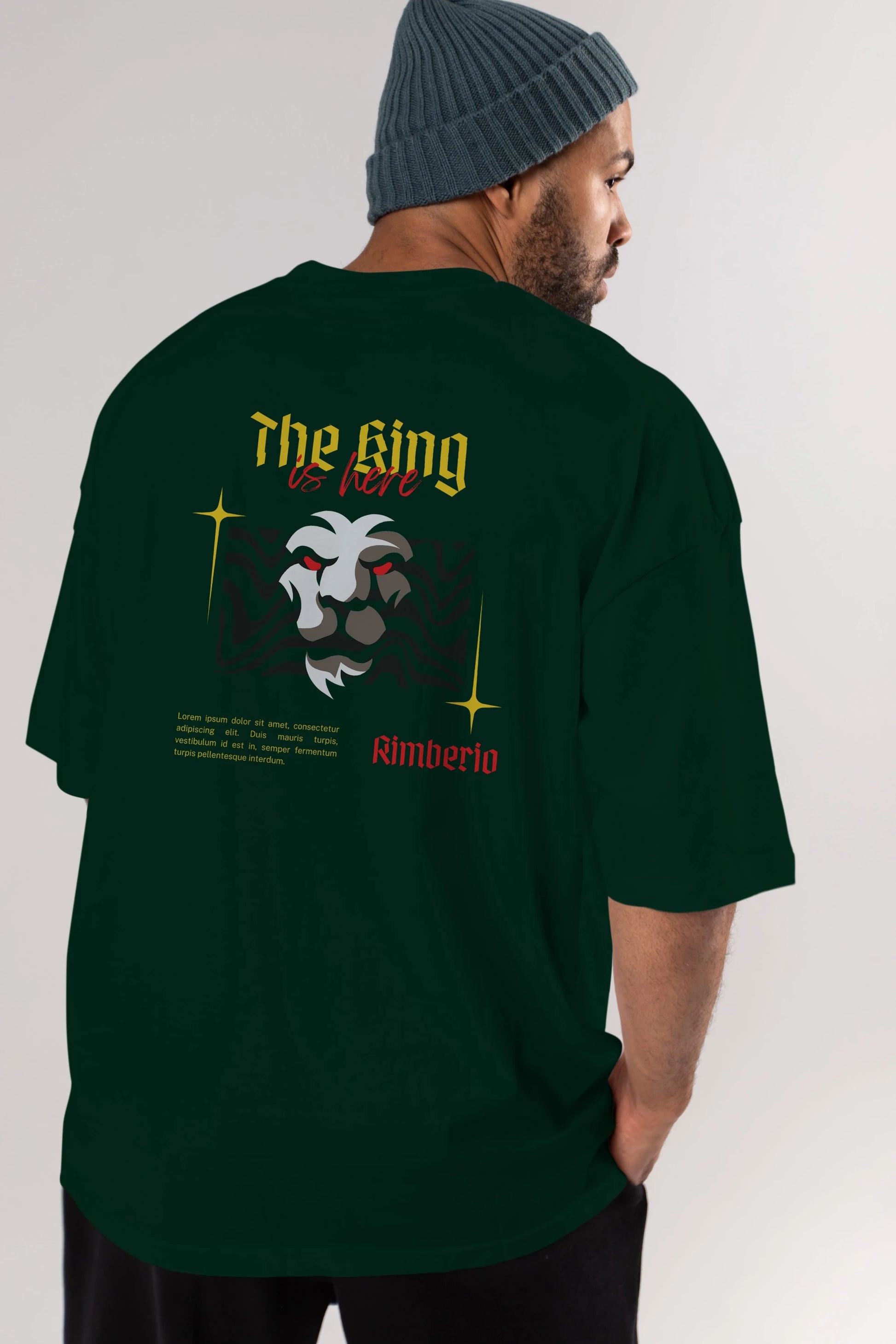 The King is Here Yazılı Arka Baskılı Oversize t-shirt Erkek Kadın Unisex