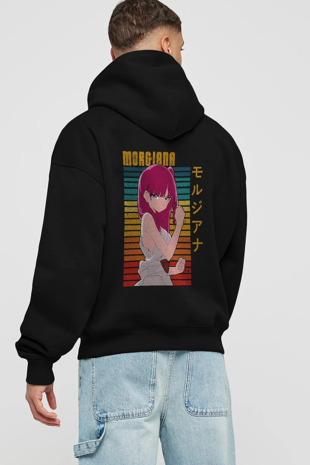 Morgiana 3 Anime Arka Baskılı Hoodie Oversize Kapüşonlu Sweatshirt Erkek Kadın Unisex