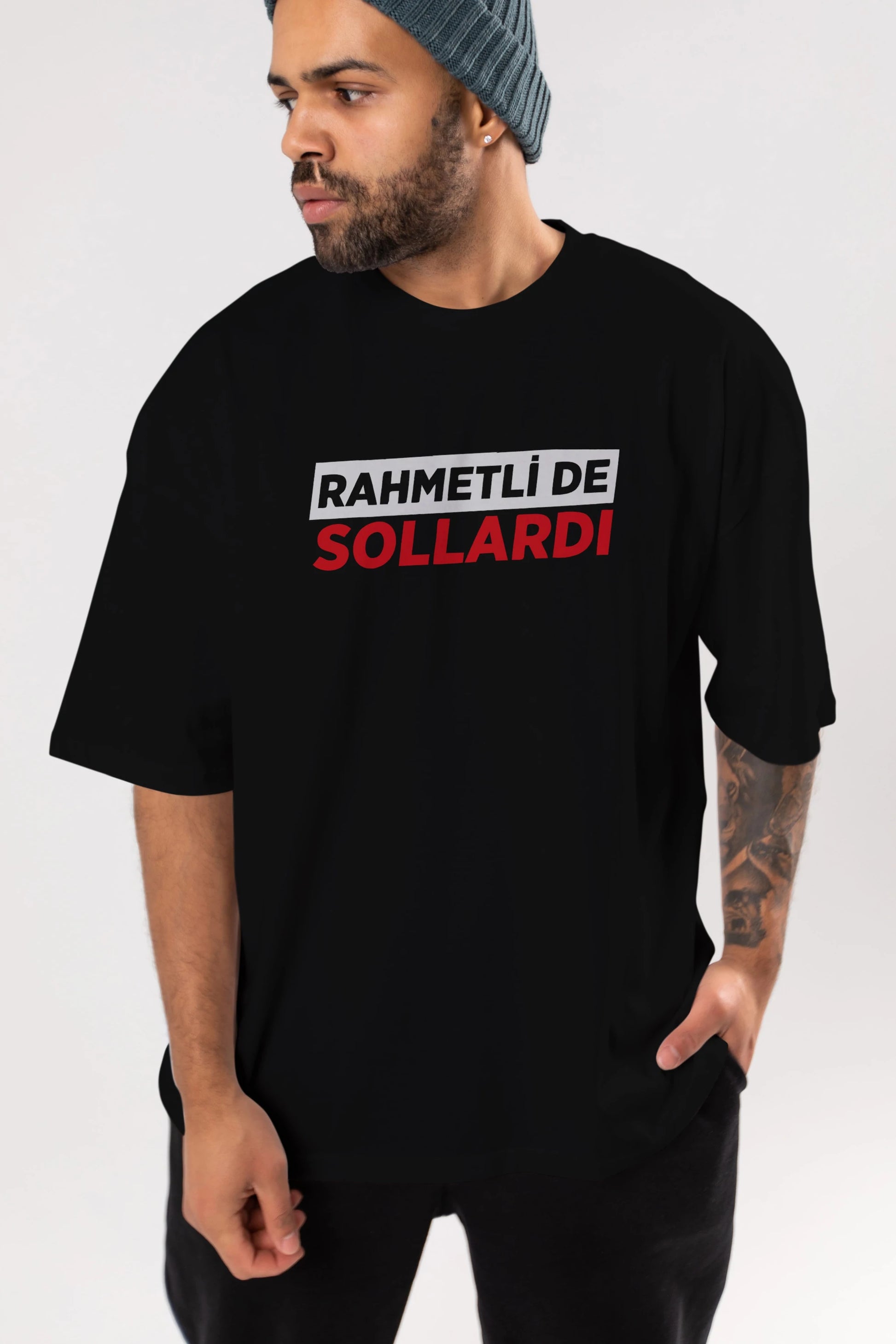 Rahmetli De Sollardı Ön Baskılı Oversize t-shirt %100 pamuk Erkek Kadın Unisex