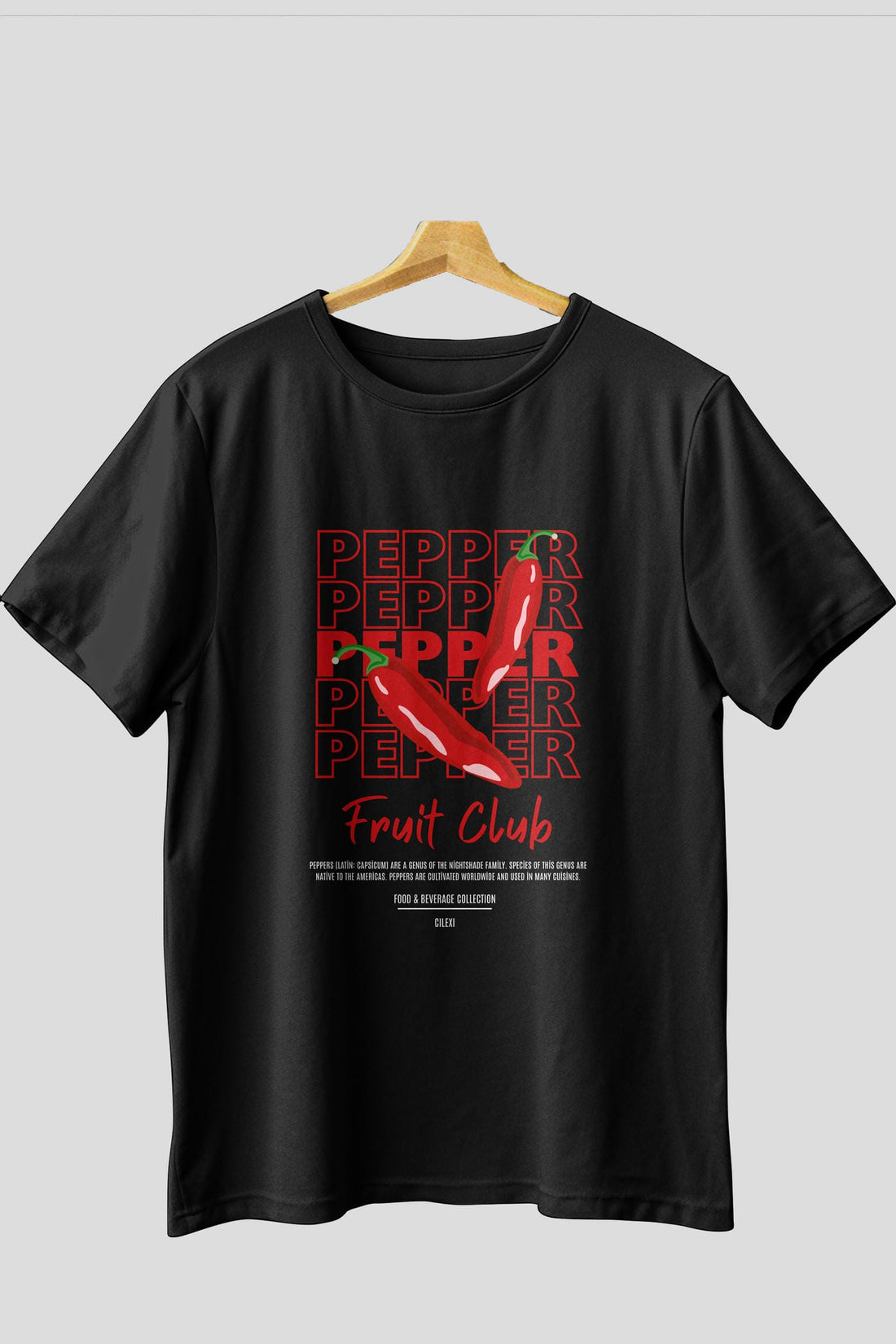 Pepper Ön Baskılı Oversize t-shirt Erkek Kadın Pamuk Bisiklet Yaka tişort