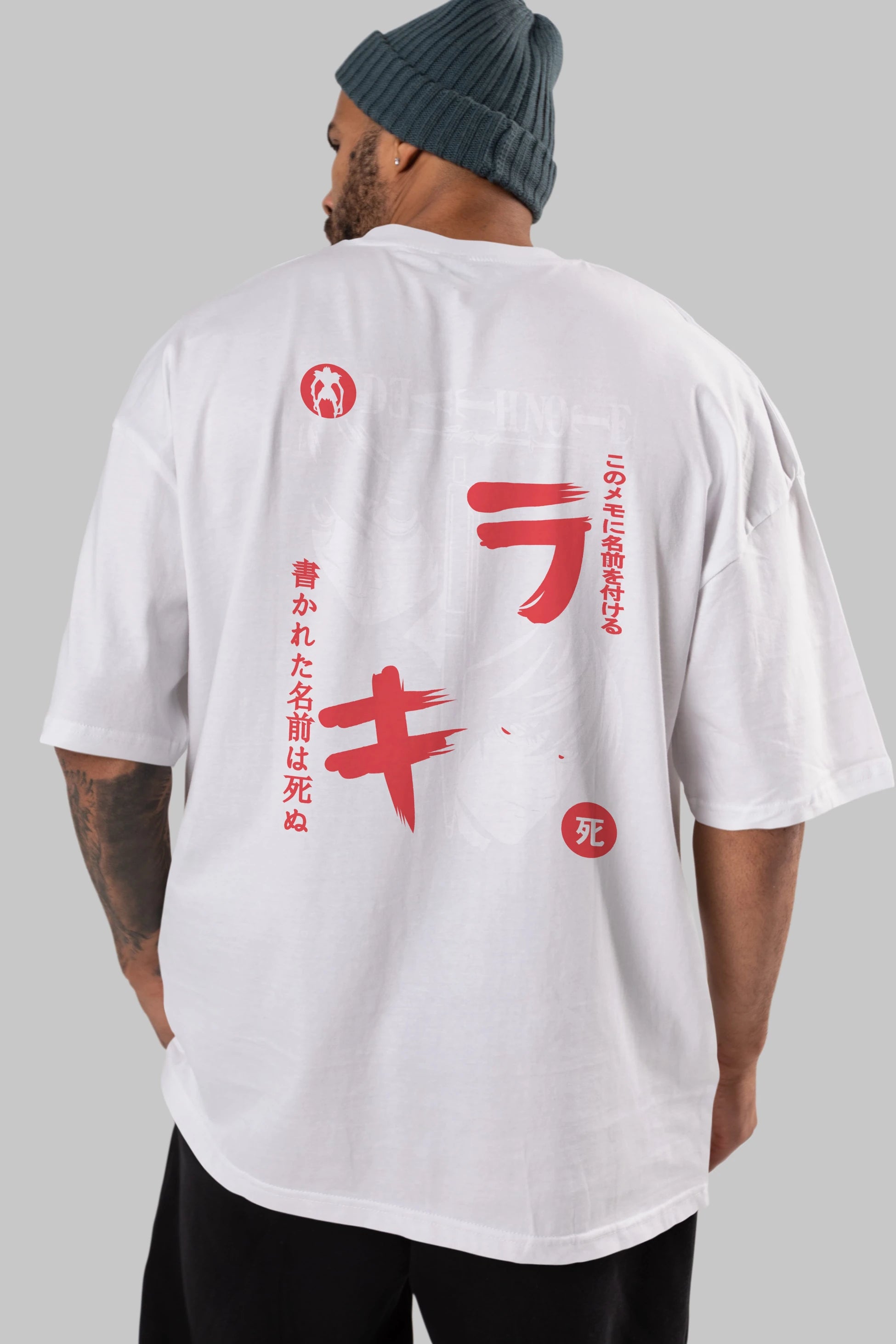DEATHNOTE L vs KIRA Anime Arka Baskılı Oversize t-shirt Erkek Kadın Unisex