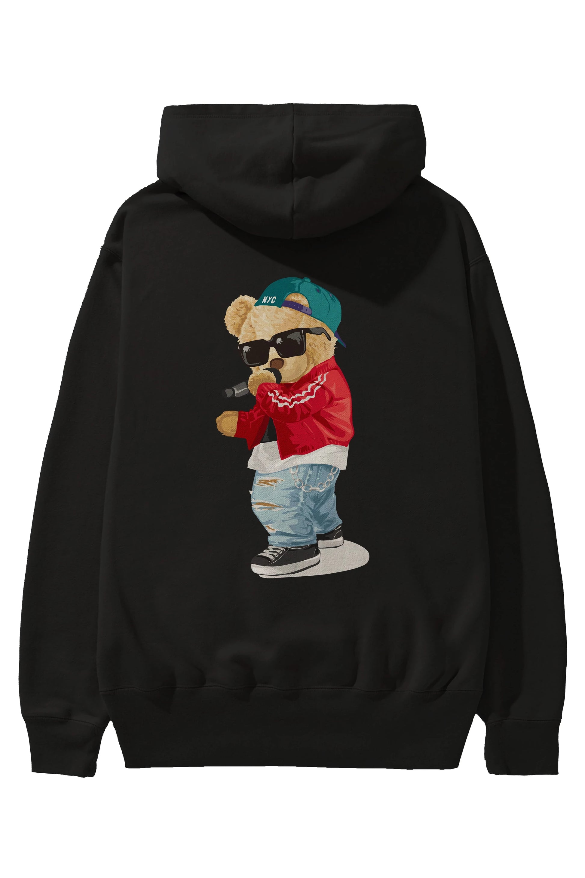 Teddy Bear Şarkıcı Arka Baskılı Hoodie Oversize Kapüşonlu Sweatshirt Erkek Kadın Unisex