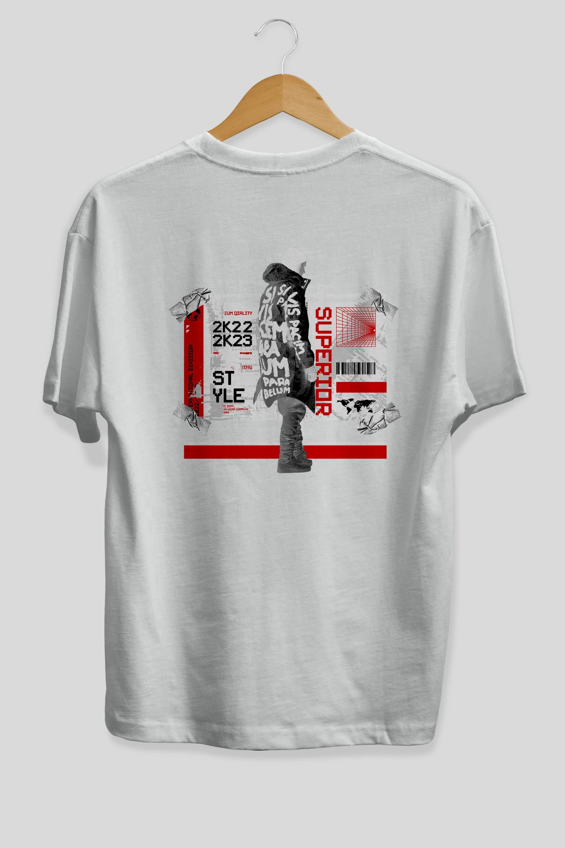 Superior Arka Baskılı Oversize t-shirt Erkek Kadın Unisex