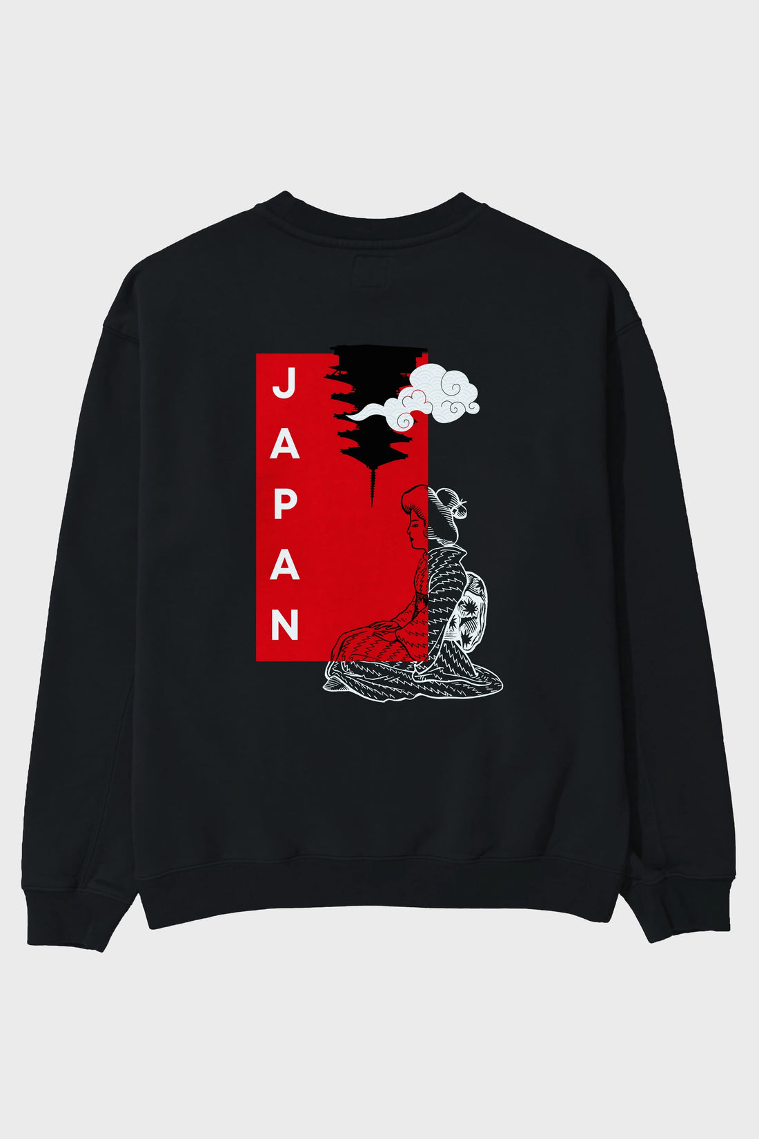 Japan Yazılı Streetwear Arka Baskılı Oversize Sweatshirt Erkek Kadın Unisex