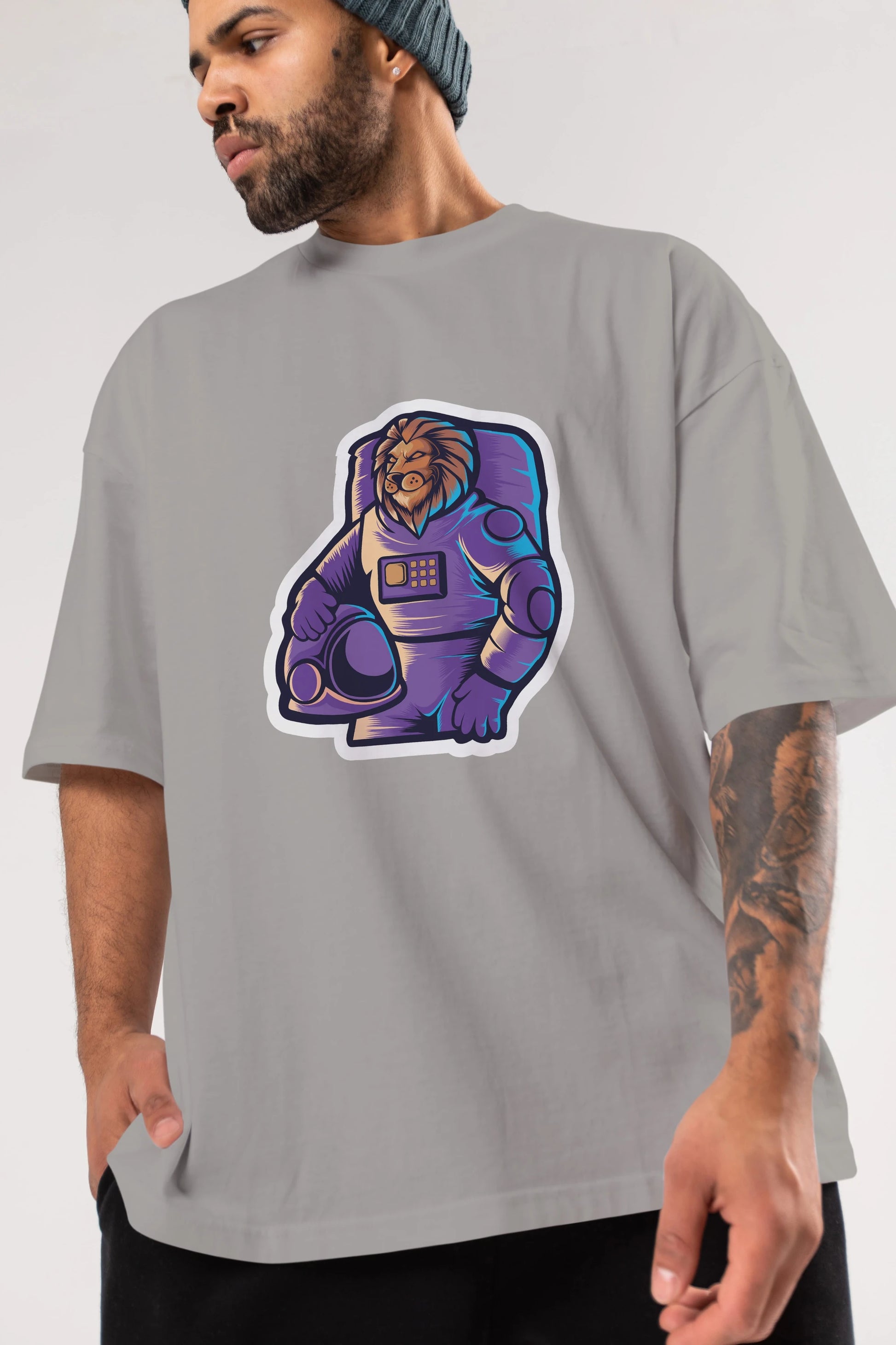 Astroking Sticker Ön Baskılı Oversize t-shirt Erkek Kadın Unisex