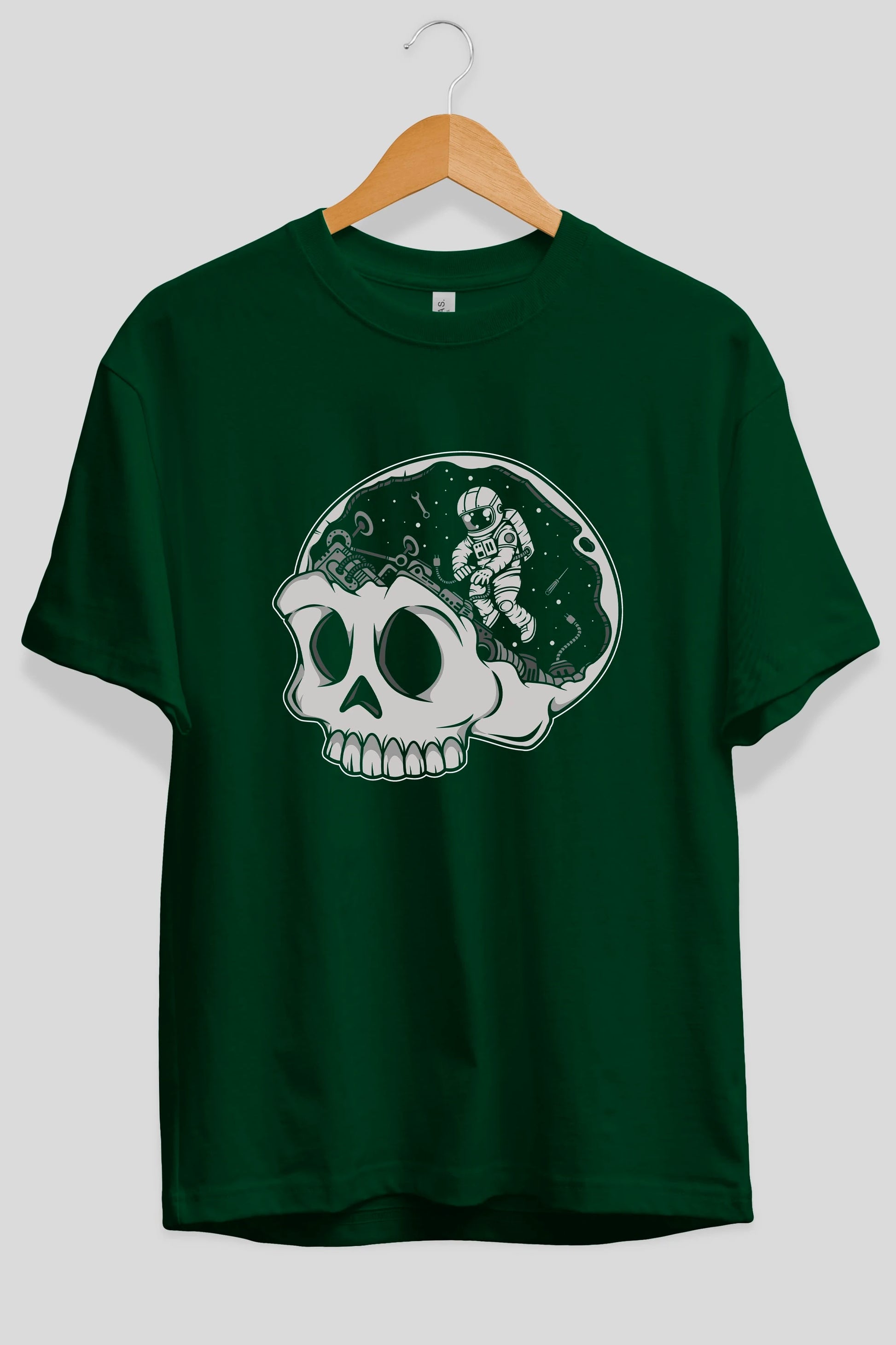 Astronaut Skull Brain Ön Baskılı Oversize t-shirt Erkek Kadın Unisex