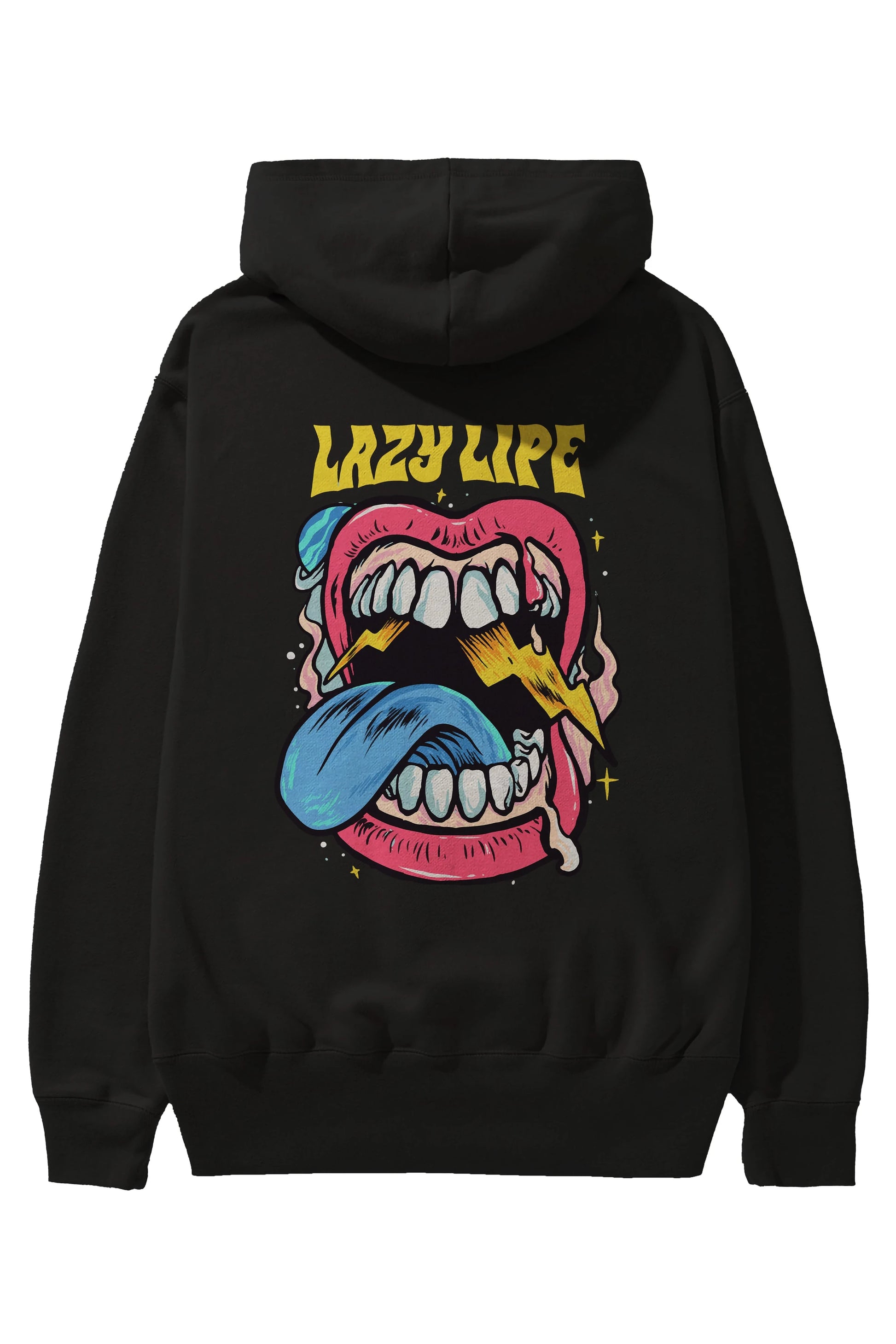 Lazy Lipe Arka Baskılı Hoodie Oversize Kapüşonlu Sweatshirt Erkek Kadın Unisex