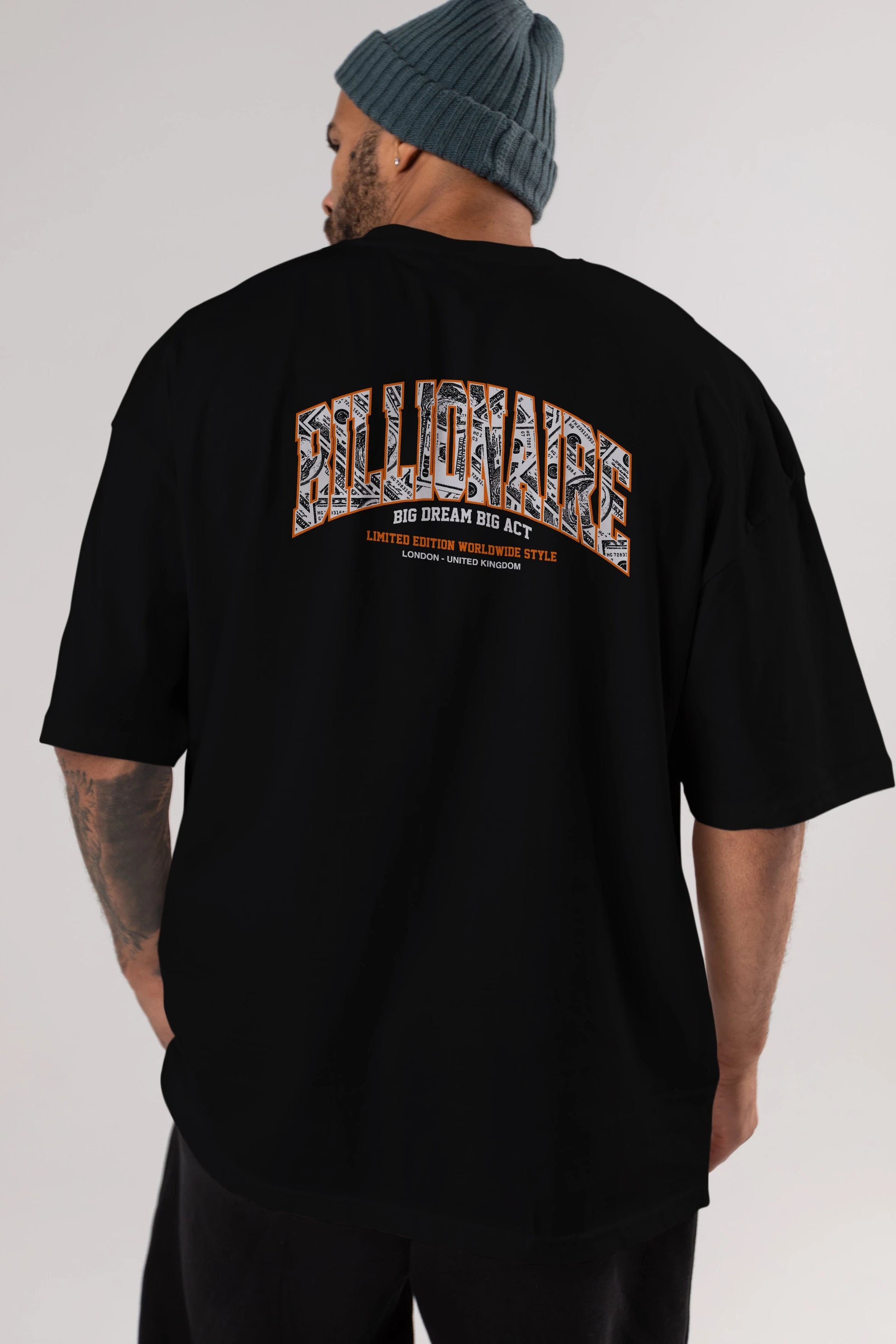 Billionaire Arka Baskılı Oversize t-shirt Erkek Kadın Unisex